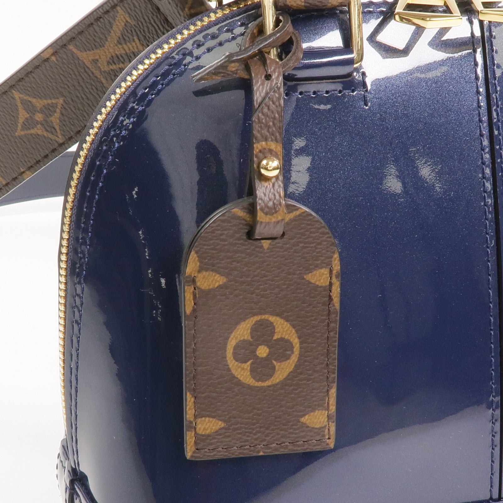 LOUIS VUITTON Monogram/Monogram Vernis Alma BB金扣手挽肩背兩用袋