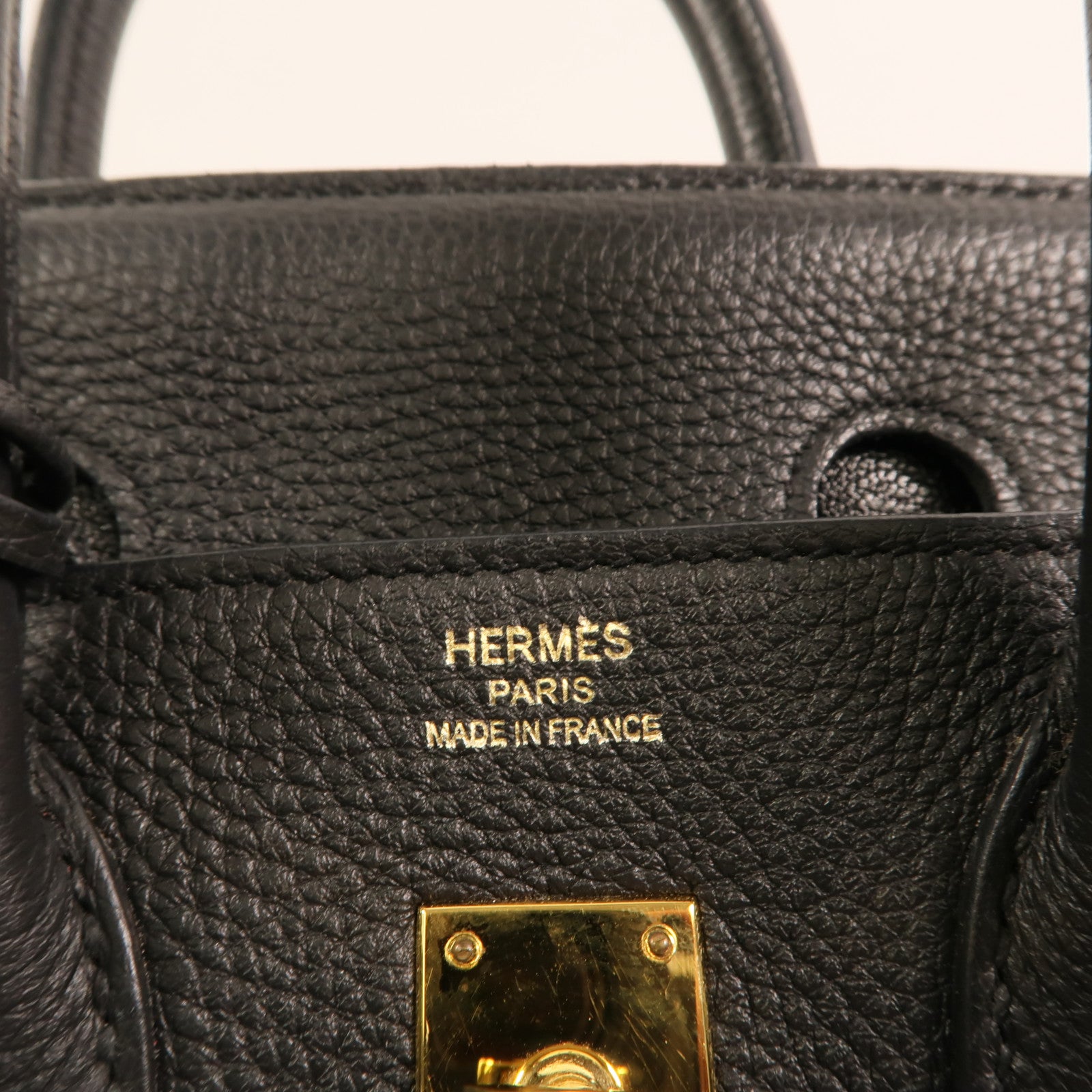 HERMES Togo皮革Birkin 25金扣手挽袋Noir