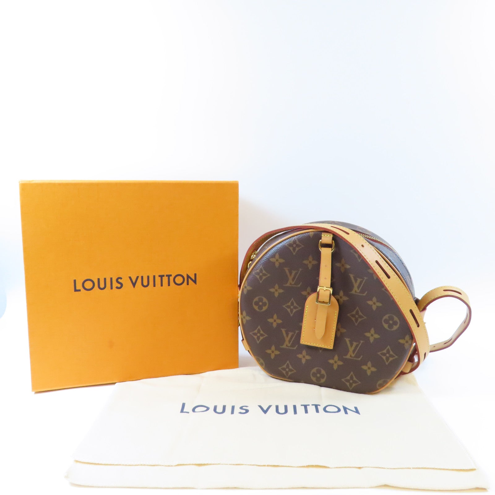 LOUIS VUITTON Monogram Boite Chapeau Souple MM金扣肩背袋啡色