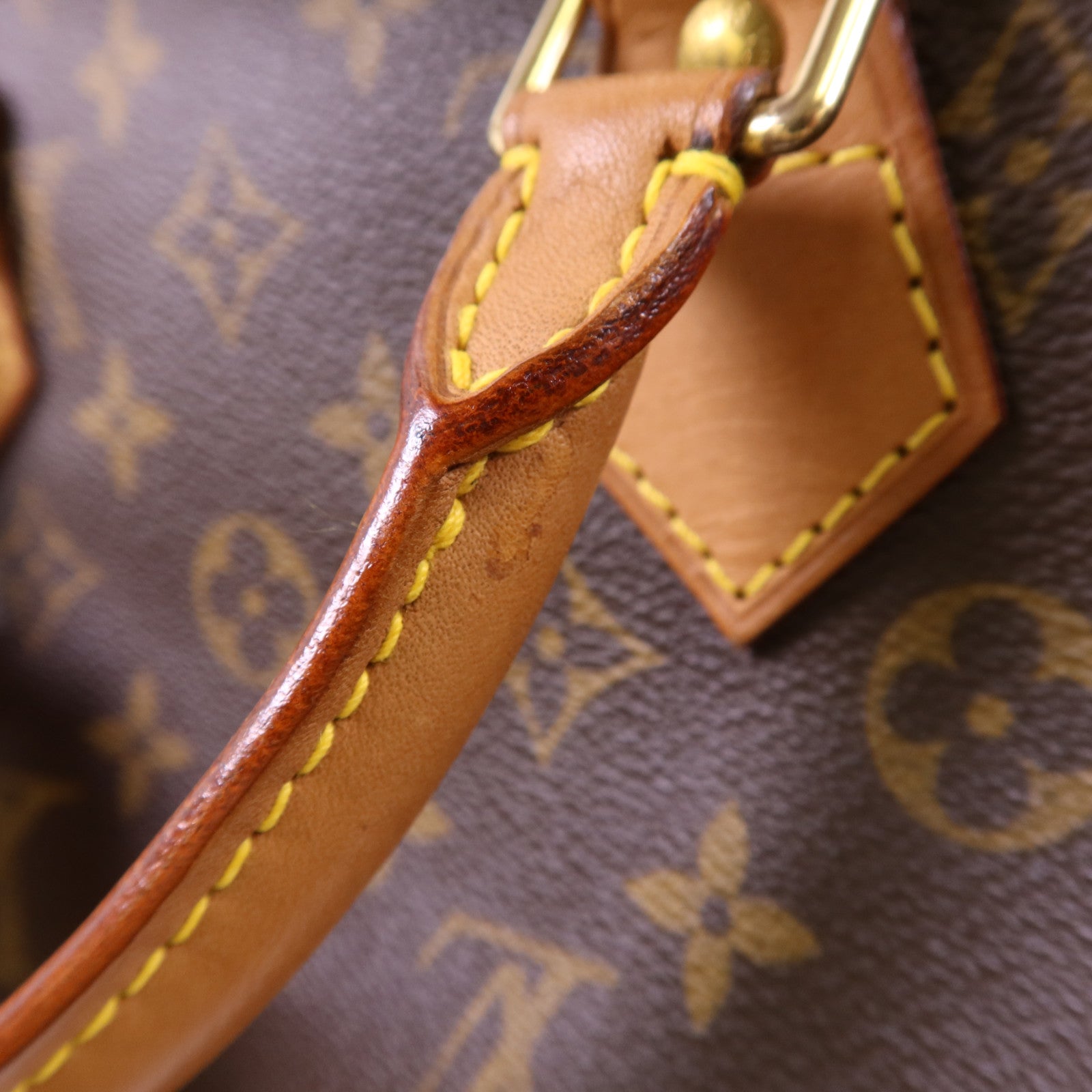 LOUIS VUITTON Monogram Speedy 35金扣手挽袋