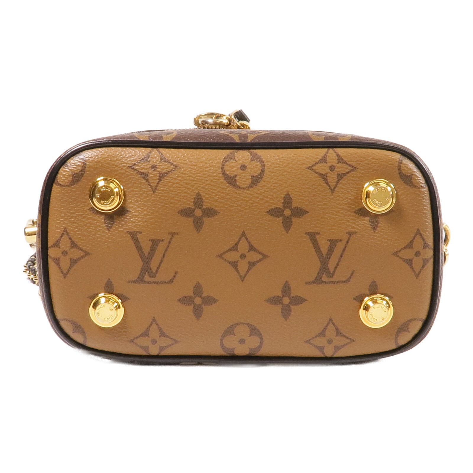 LOUIS VUITTON Monogram/Monogram Reverse Vanity PM手挽肩背兩用袋棕色
