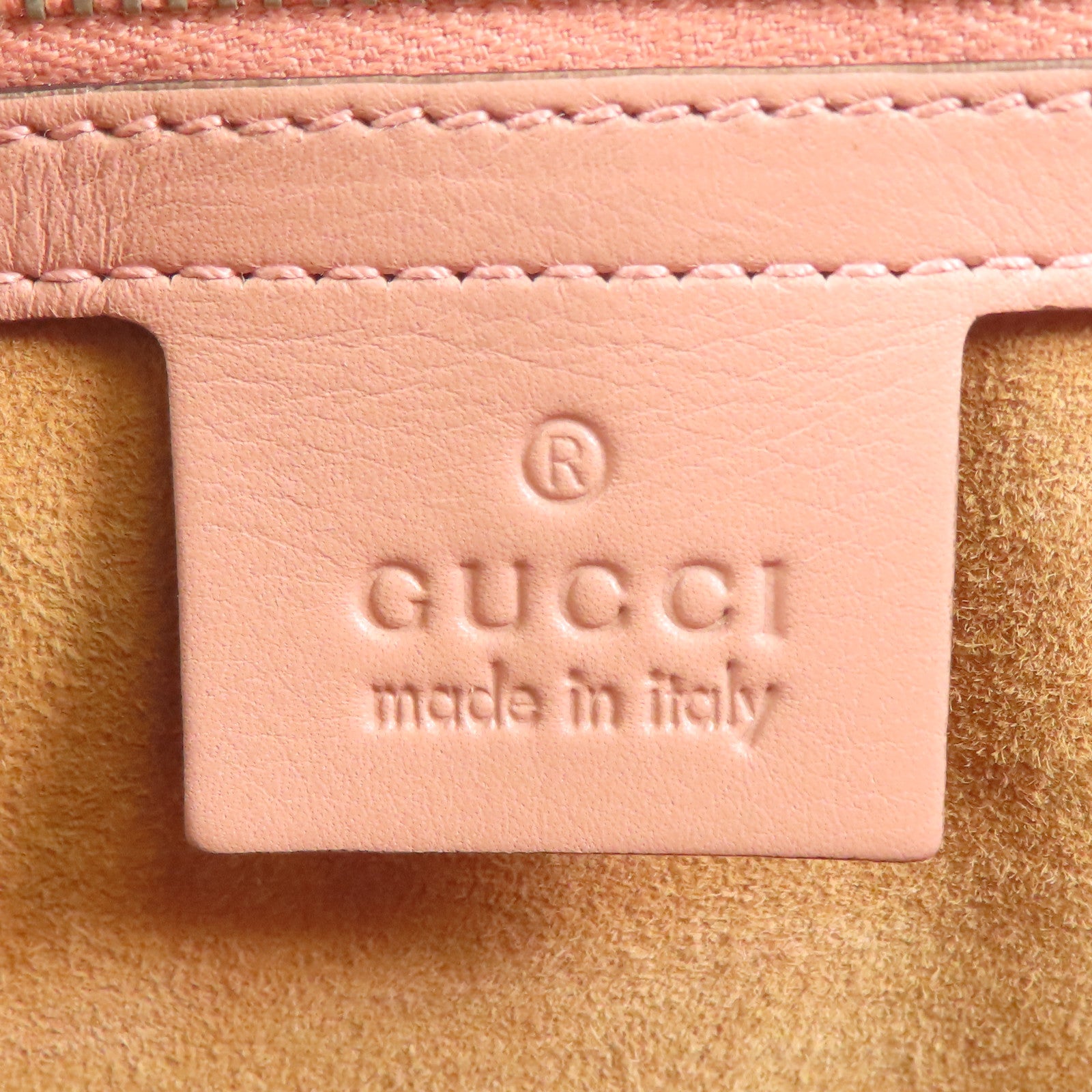 GUCCI GG SHW Hand Bag Calfskin Leather Pink