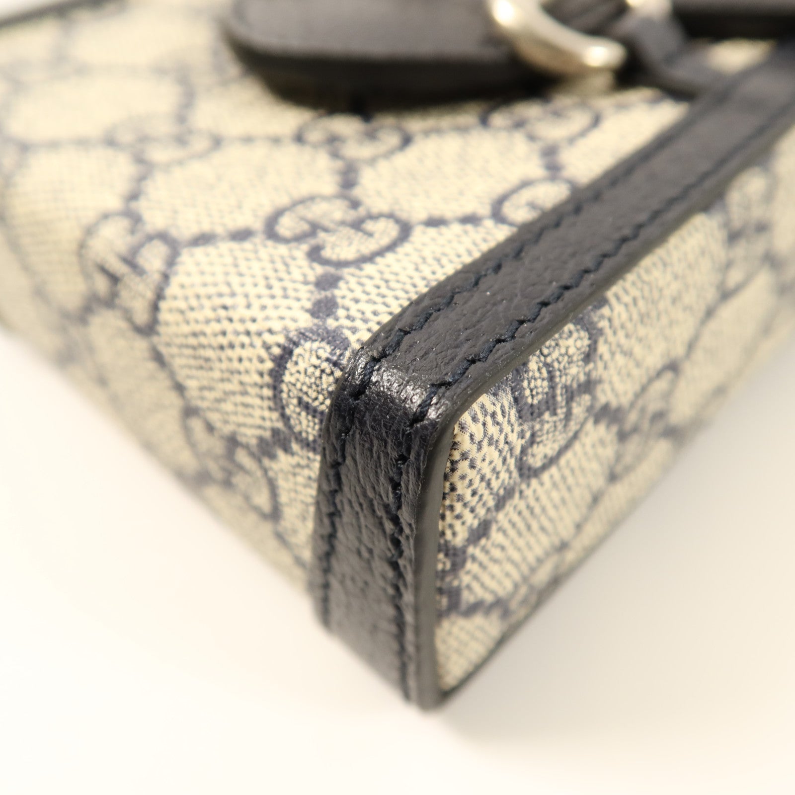 GUCCI 帆布1955 Horsebit銀扣肩背袋