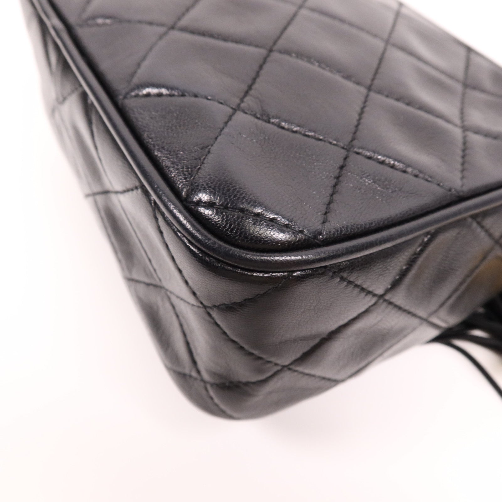 CHANEL 羊皮皮革Chain Shoulder金扣鏈帶肩背袋