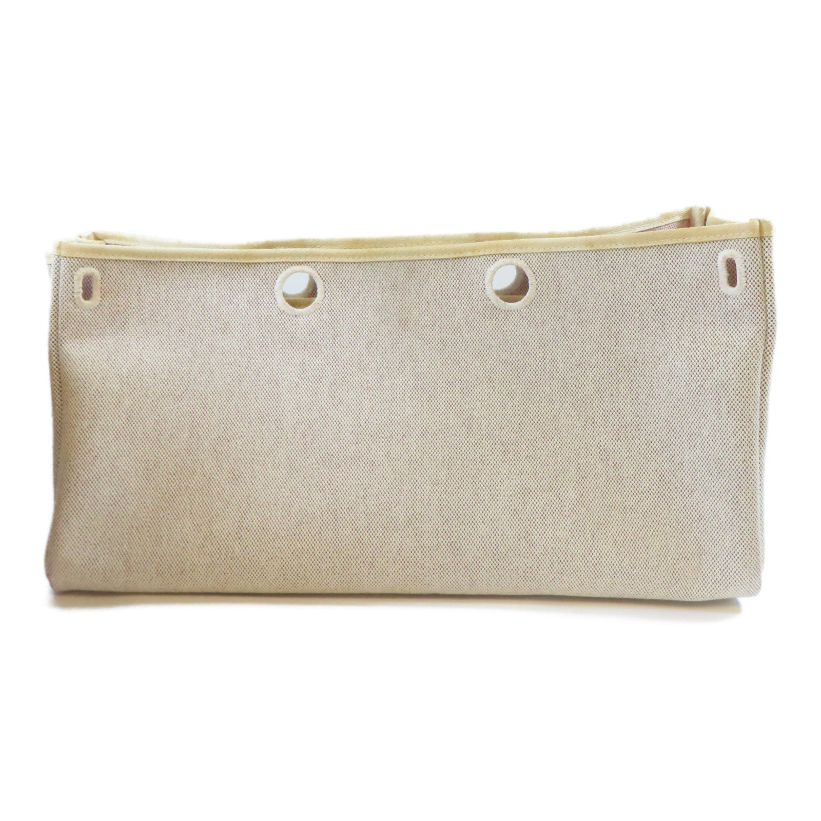 HERMES 帆布Herbag Cabas Toile金扣肩背袋啡色