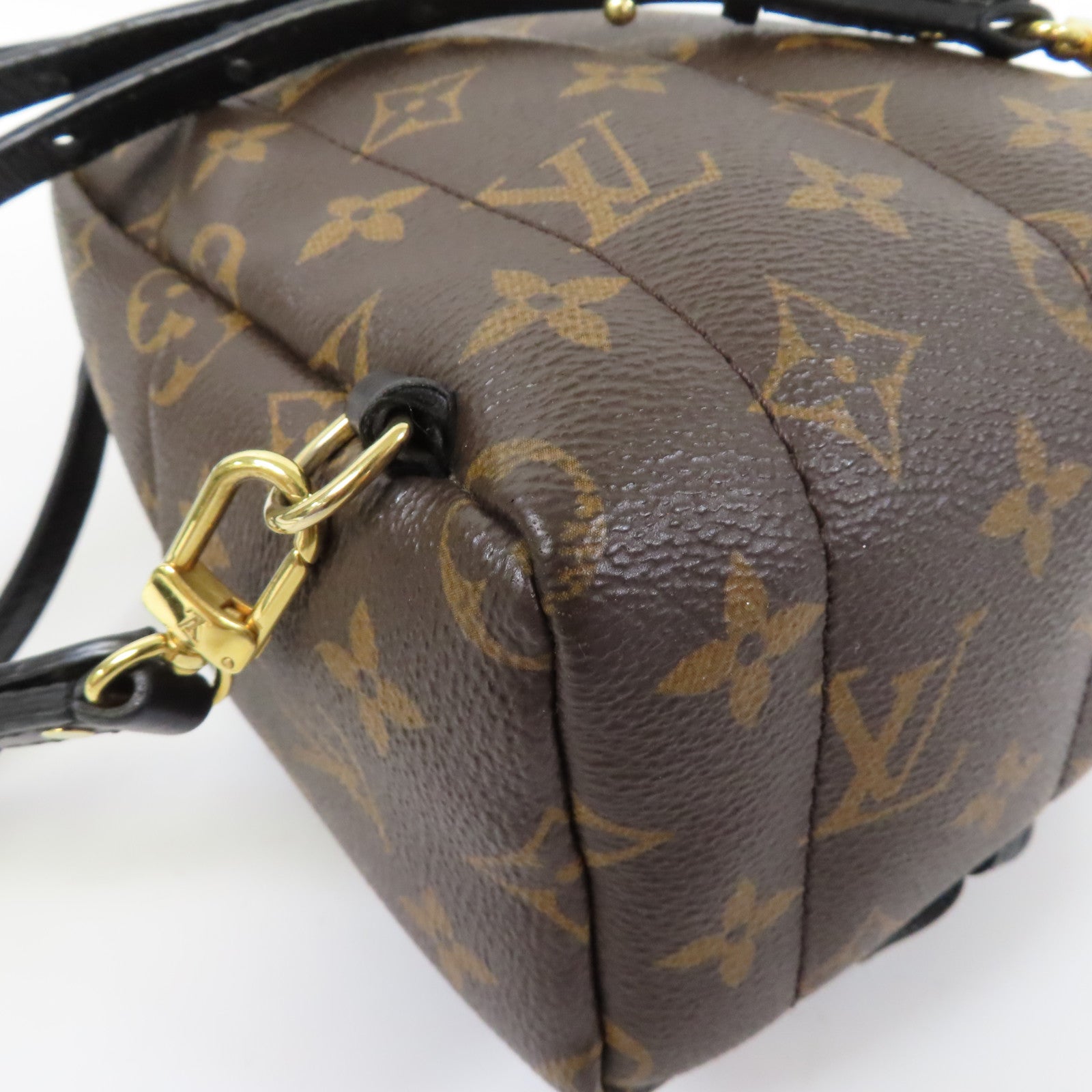 LOUIS VUITTON 【激減優惠】Monogram Palm Springs Mini金扣背包啡色