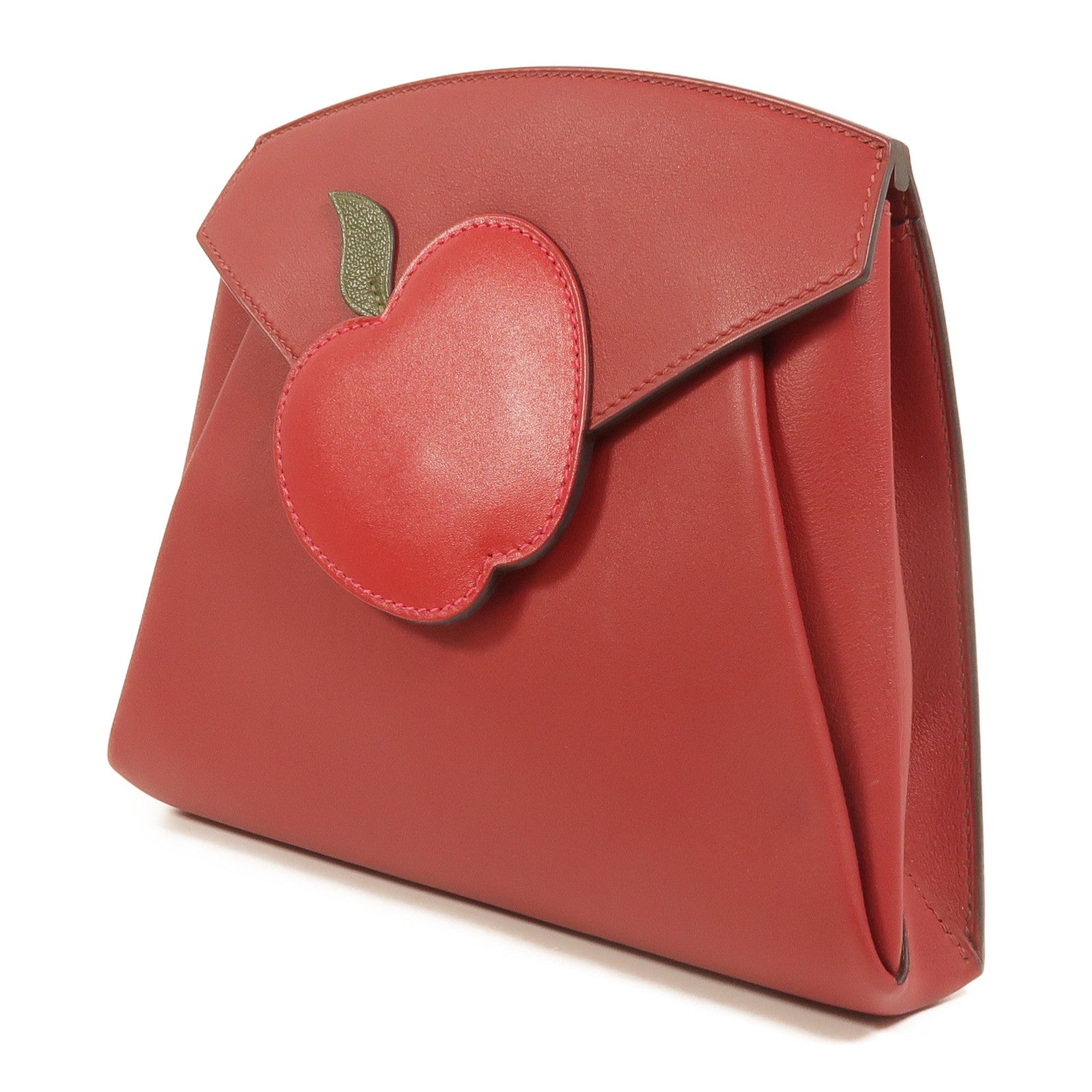 HERMES Swift/Tadelakt皮革Tutti Frutti Clutch手拿包RougeGrenat/RougeVif