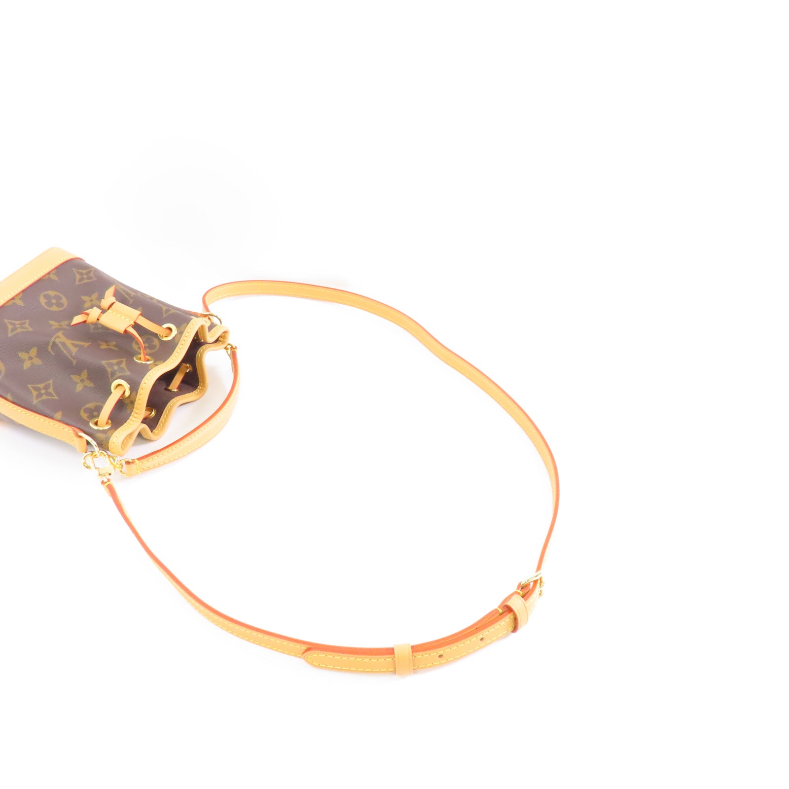 LOUIS VUITTON Monogram Nano Noe金扣手挽肩背兩用袋啡色