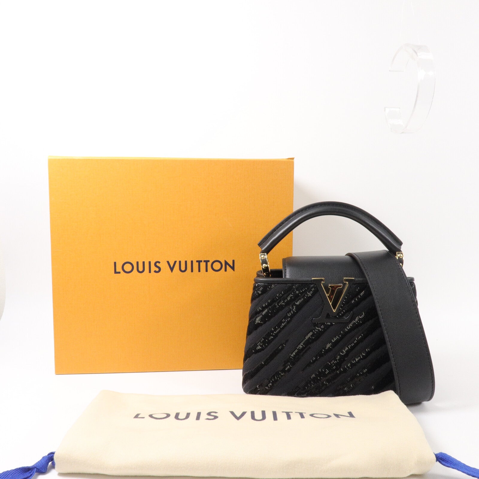 LOUIS VUITTON 牛皮皮革/Sequins Mini Capucines手挽肩背兩用袋
