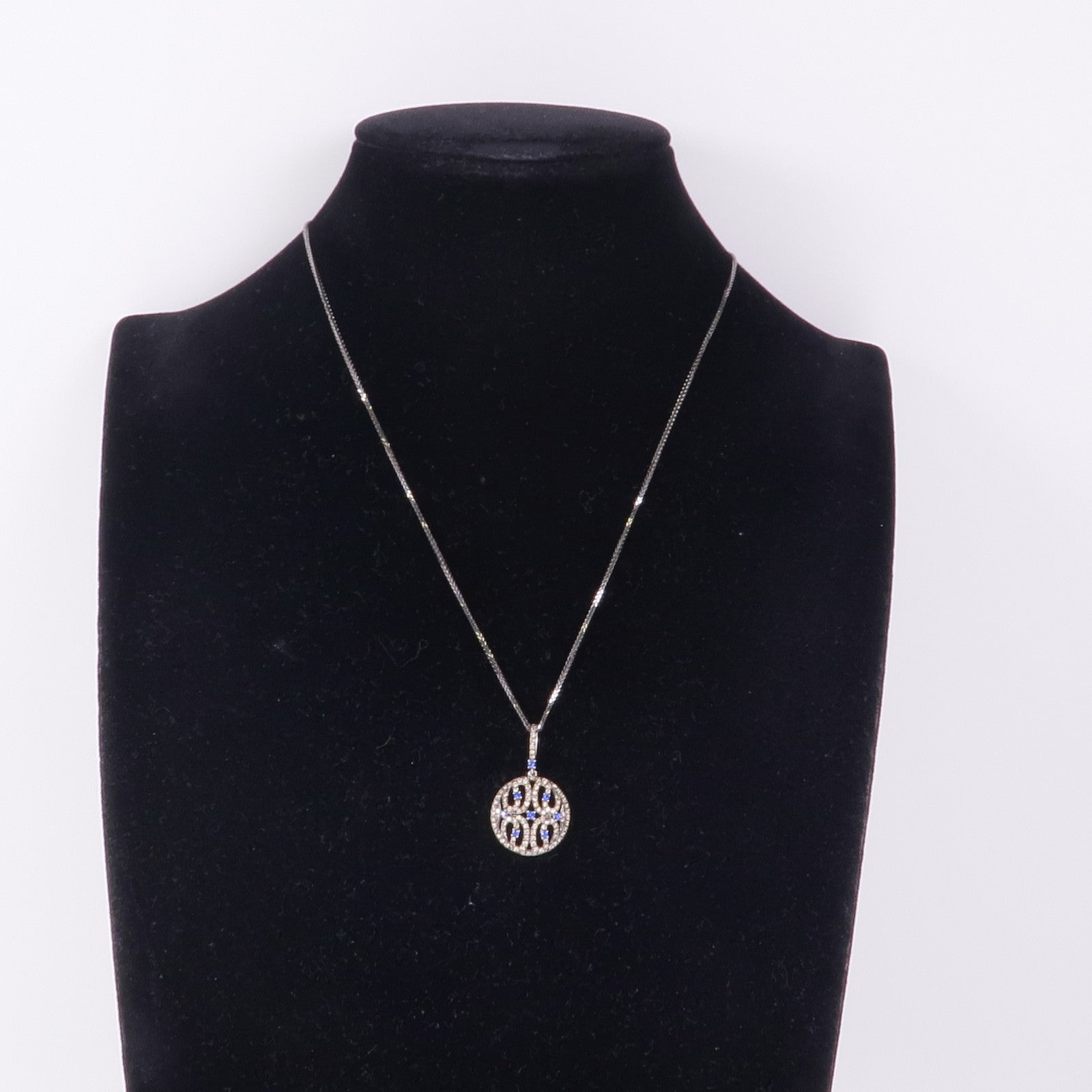 JEWELRY 【激減優惠】18K白金Sapphire/Diamond Necklace藍寶石/鑽石項鍊