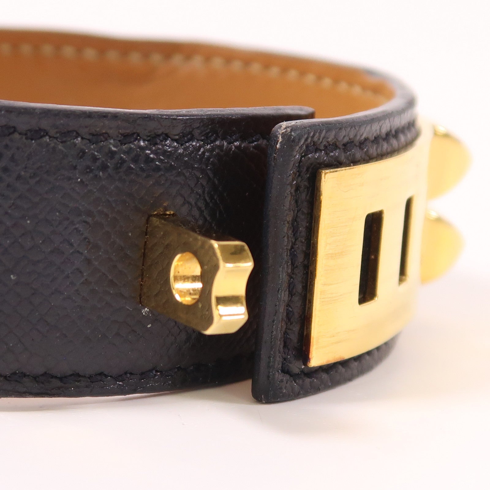 HERMES Epsom皮革CDC 24金扣手鐲