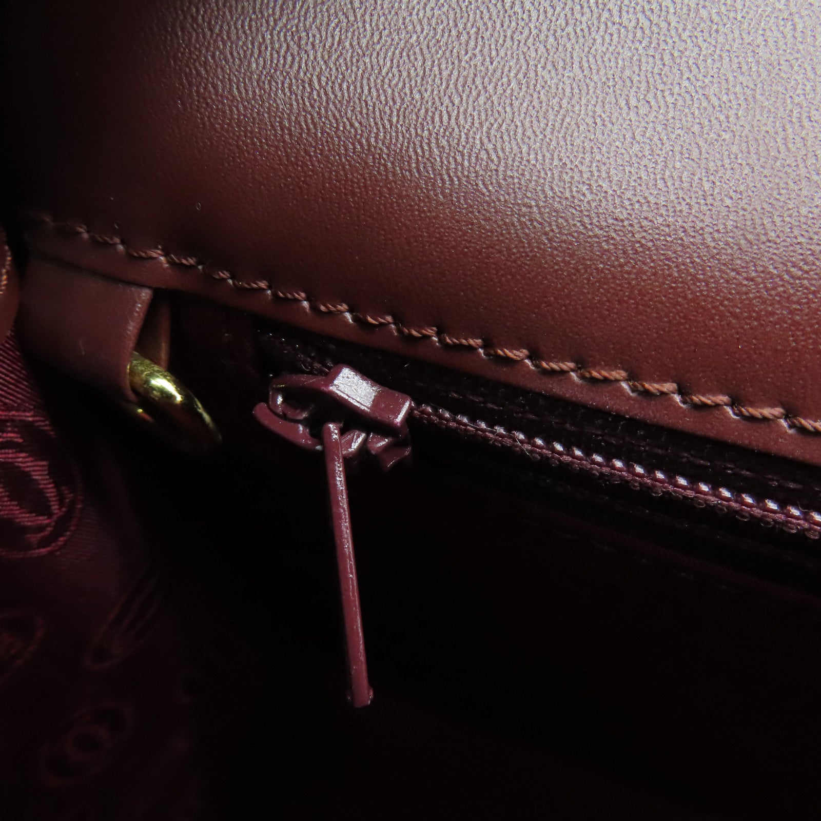 CARTIER 【激減優惠】牛皮皮革Handbag金扣手挽袋紅色