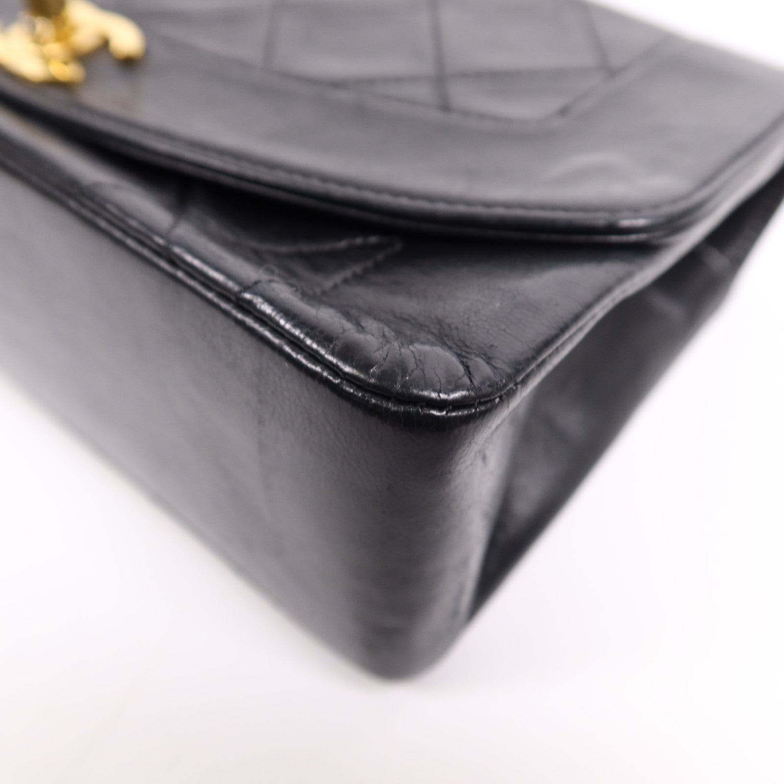 CHANEL 羊皮皮革Diana Chain Shoulder Bag金扣鏈帶肩背袋