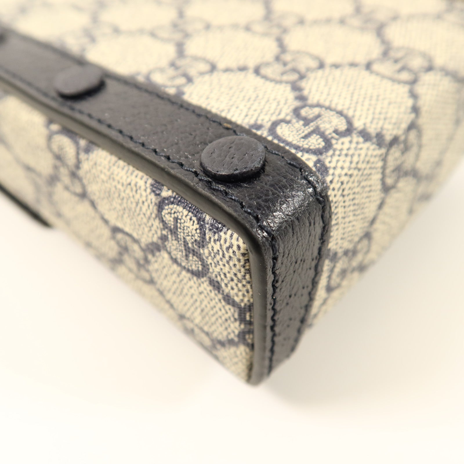 GUCCI 帆布1955 Horsebit銀扣肩背袋