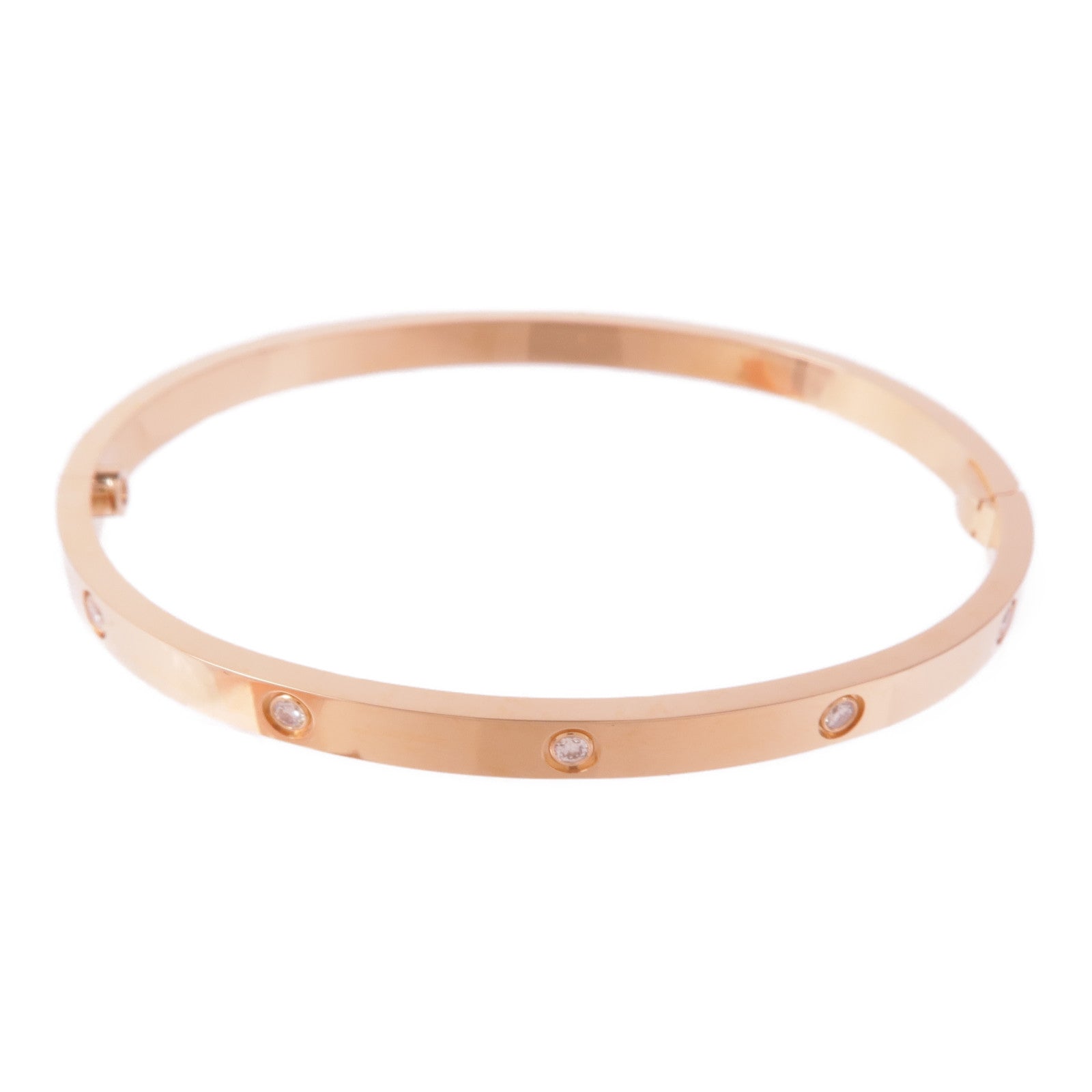 CARTIER 18K玫瑰金Love Bracelet鑽石手鏈Cartier#17