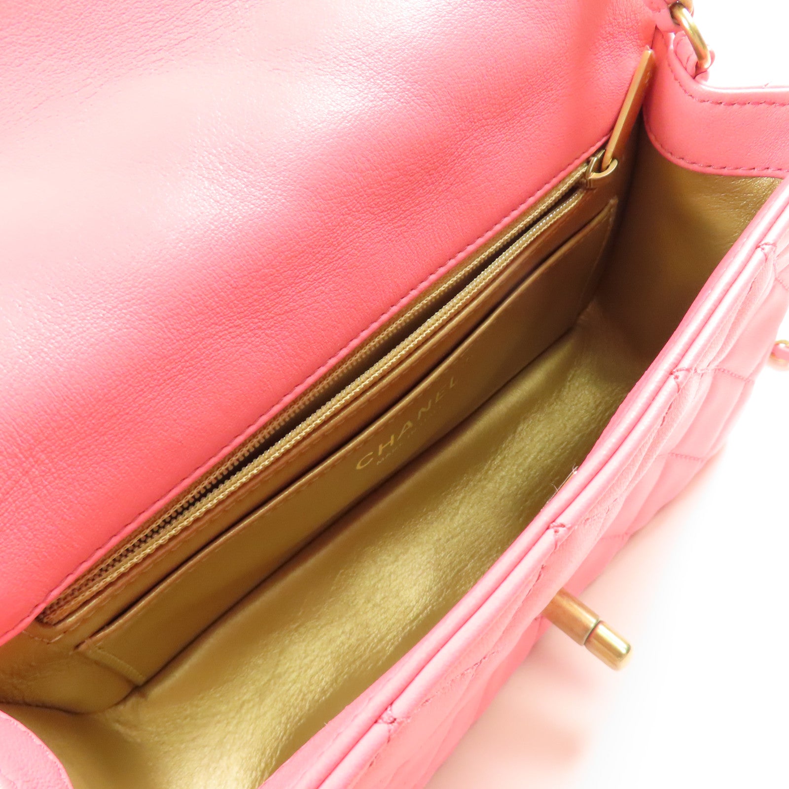 CHANEL CC GHW Classic 20 Chain Shoulder Bag Lambskin Leather AS1787 Pink