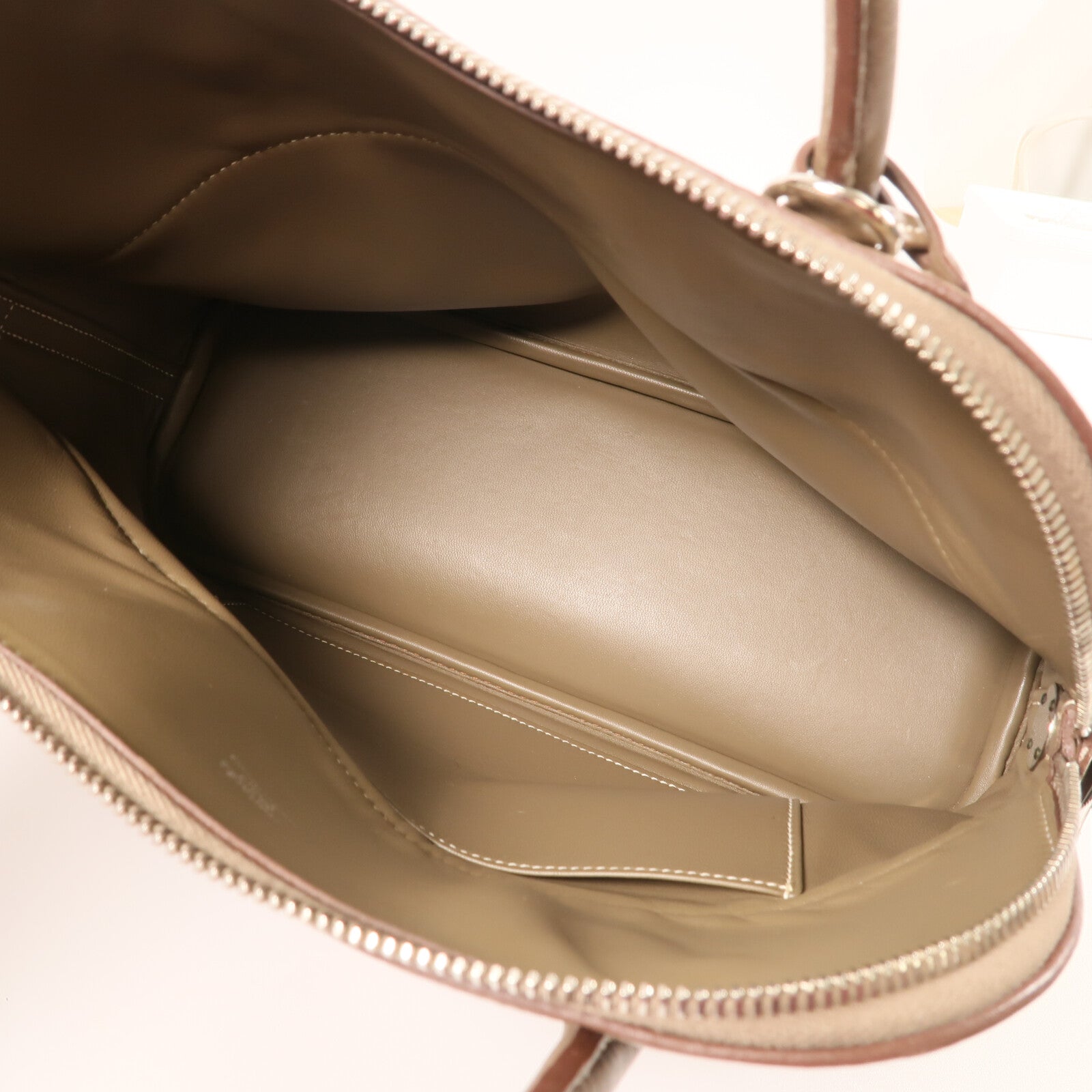 HERMES Clemence皮革Bolide 31銀扣肩背袋Etoupe