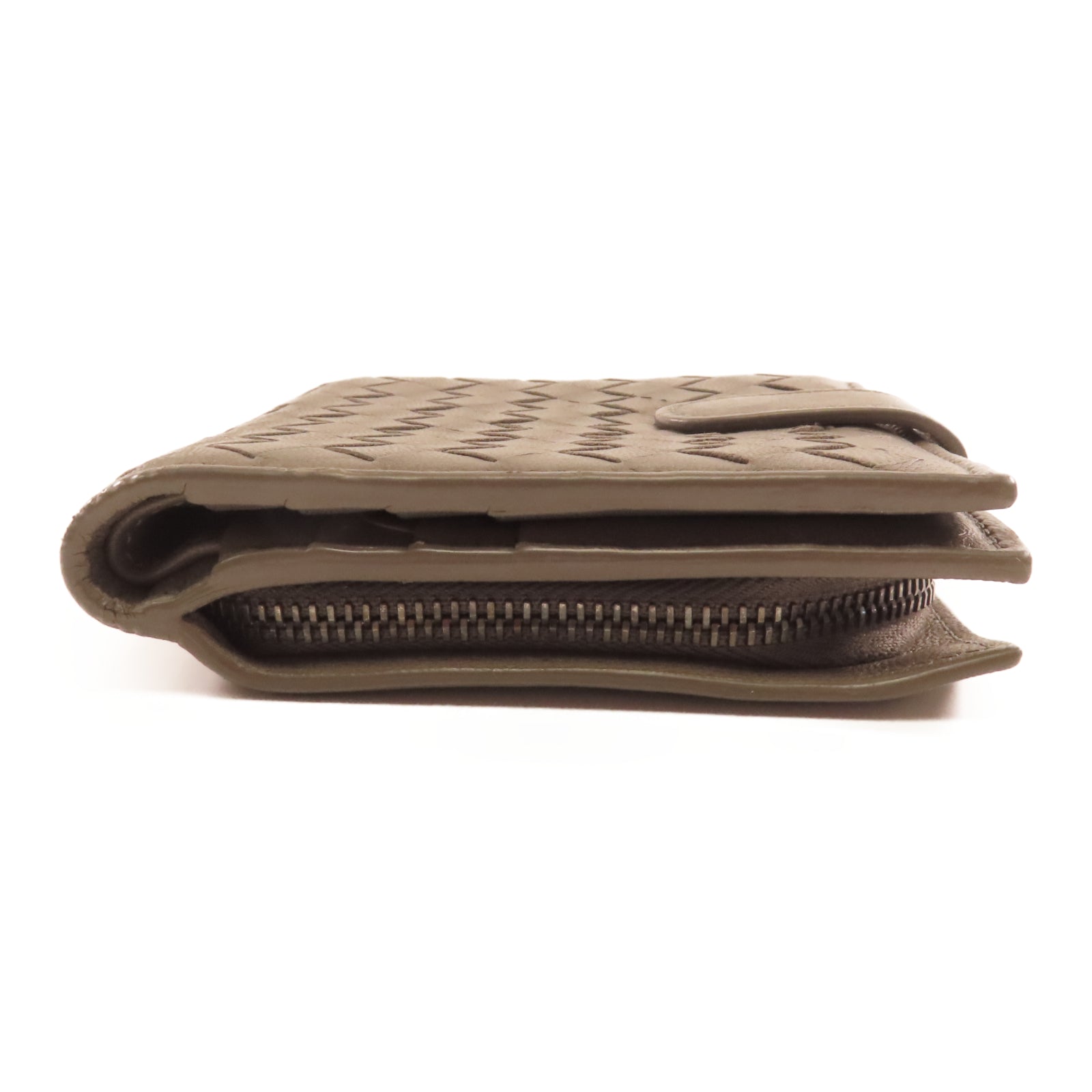 BOTTEGA VENETA 羊皮皮革Wallet銀扣錢包灰色
