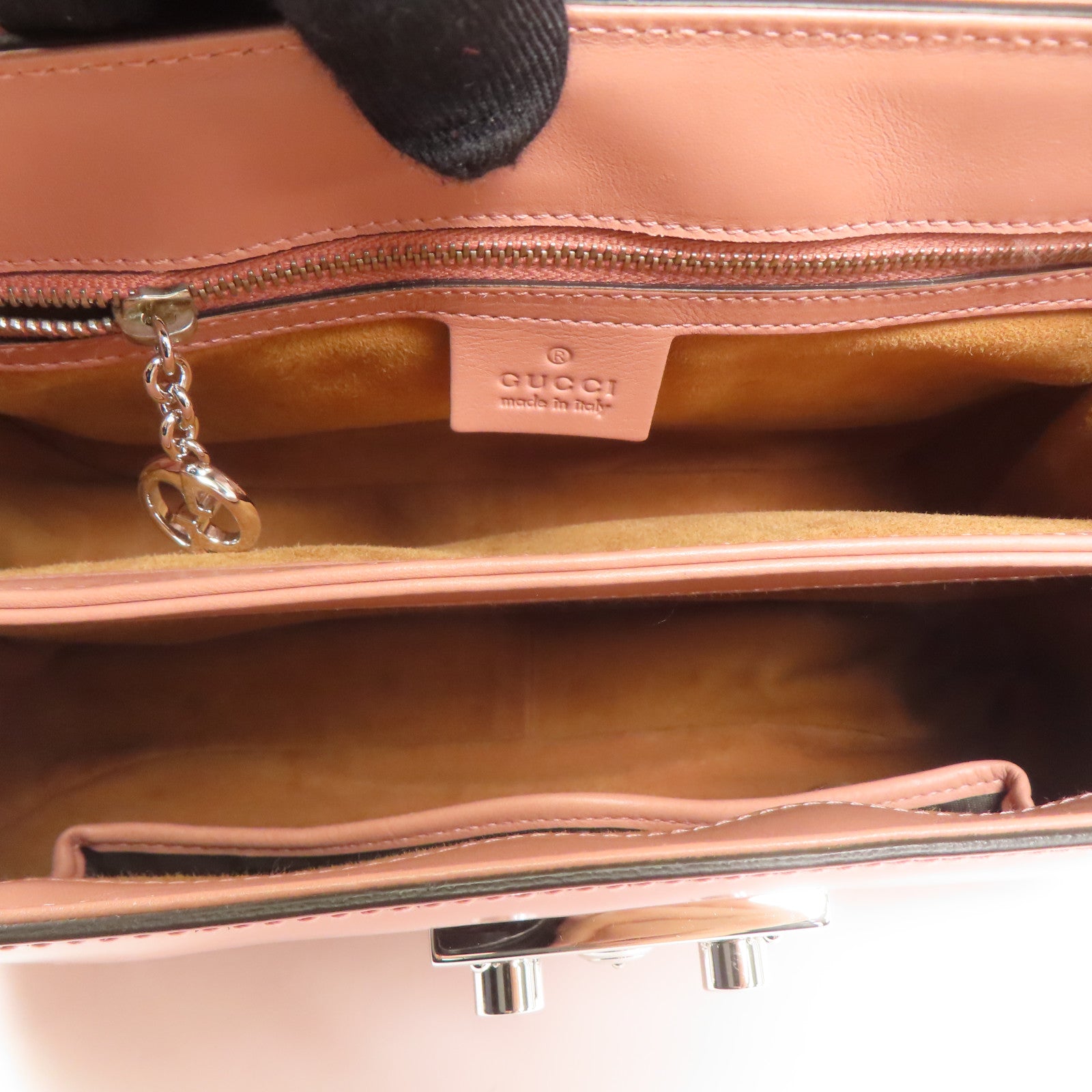 GUCCI GG SHW Hand Bag Calfskin Leather Pink