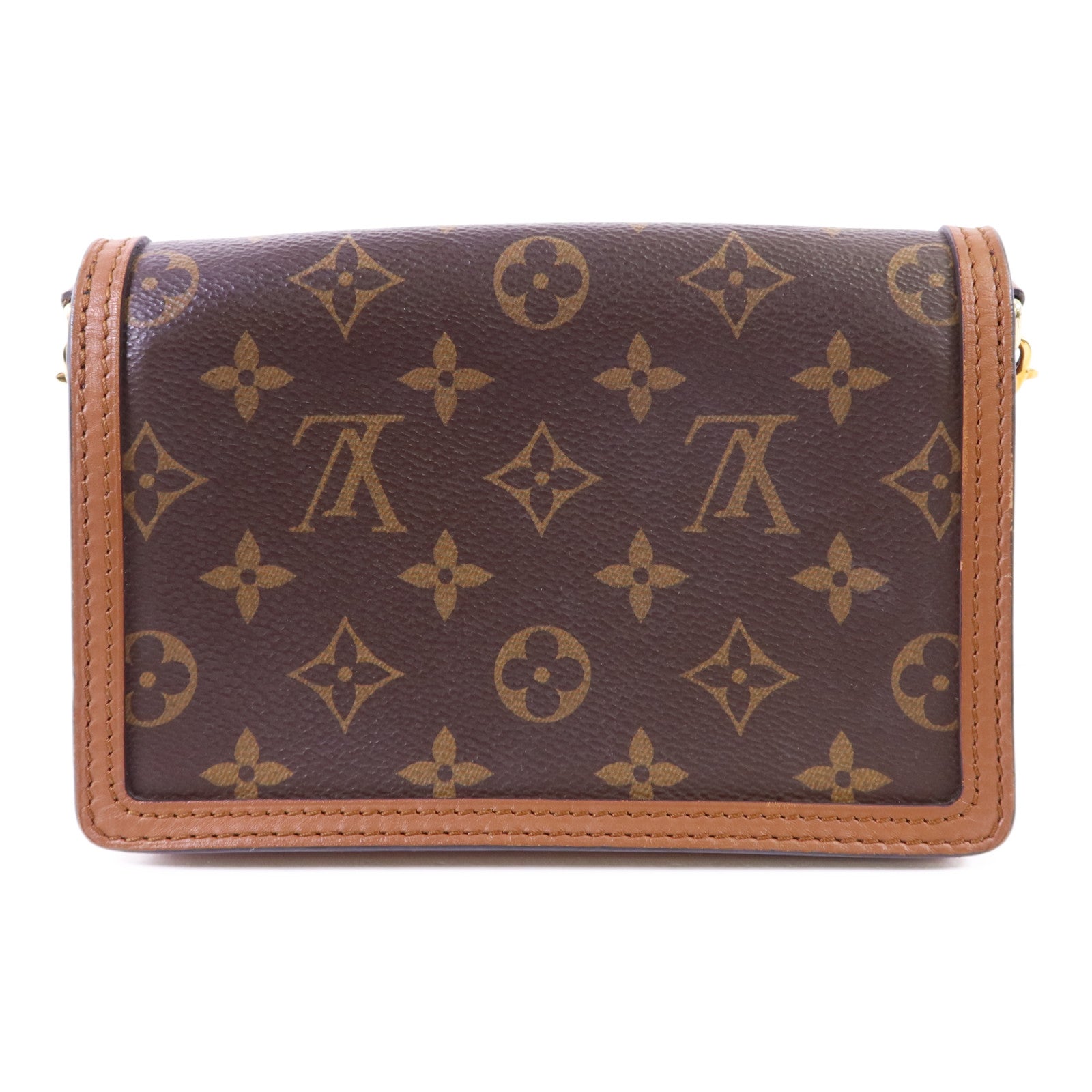 LOUIS VUITTON Monogram Reverse Dauphine金扣肩背袋