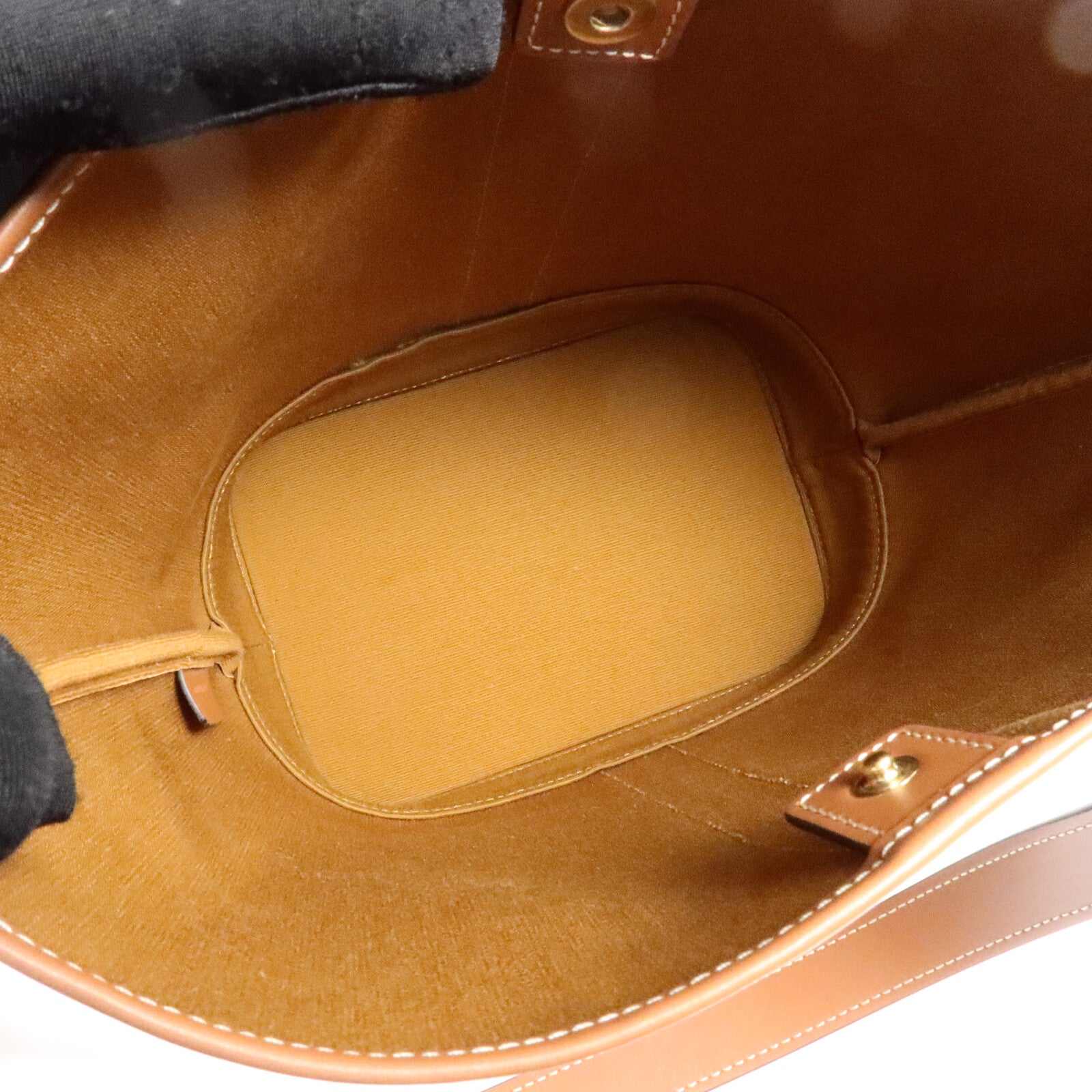 CELINE 塗層帆布/牛皮皮革Triomphe Bucket Bag Small肩背袋
