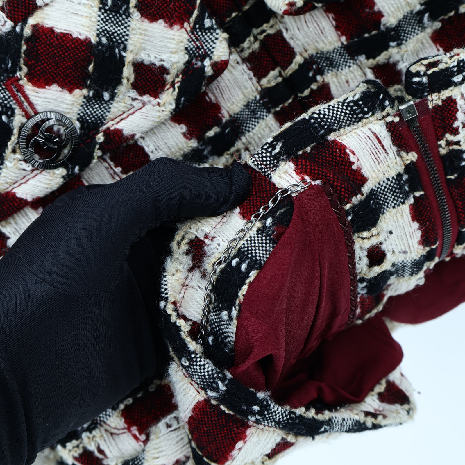 CHANEL Wool/Rayon Collarless Jacket外套