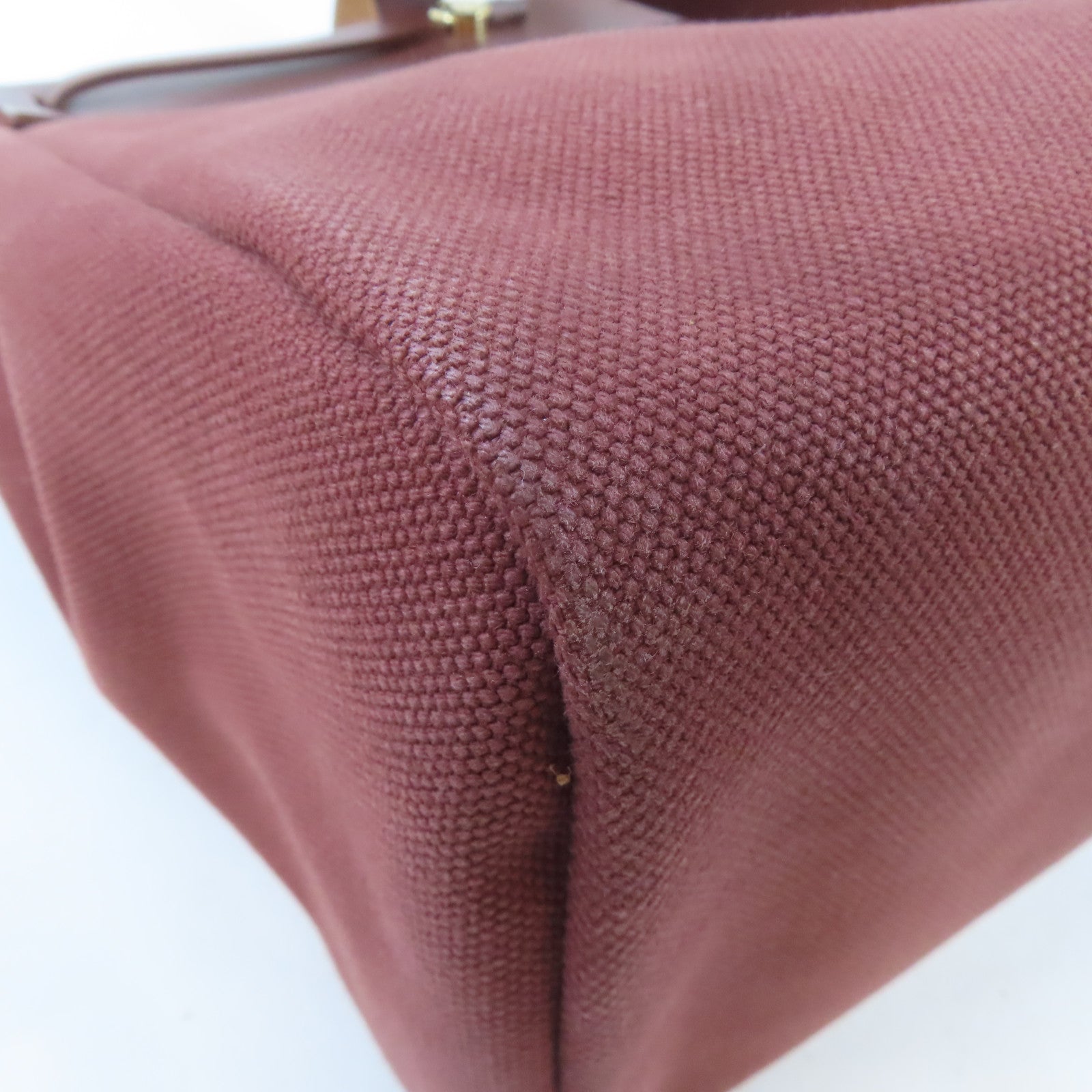 HERMES 帆布Herbag Cabas Toile金扣肩背袋啡色