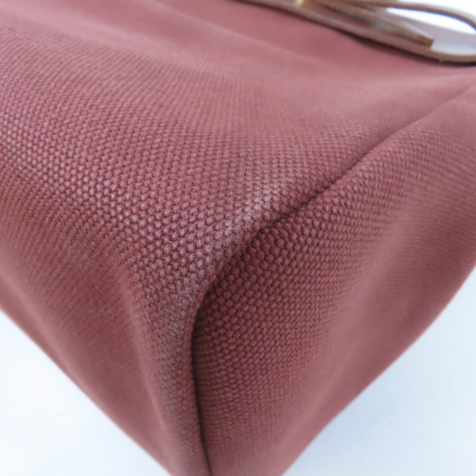 HERMES 帆布Herbag Cabas Toile金扣肩背袋啡色