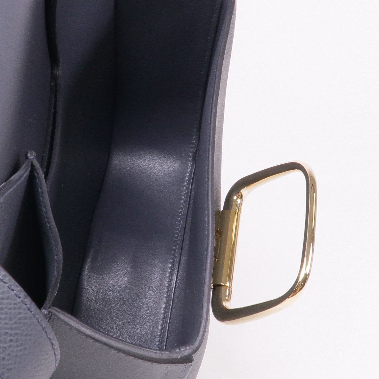 HERMES Epsom皮革 Della Cavalleria Mini金扣肩背袋Ardoise