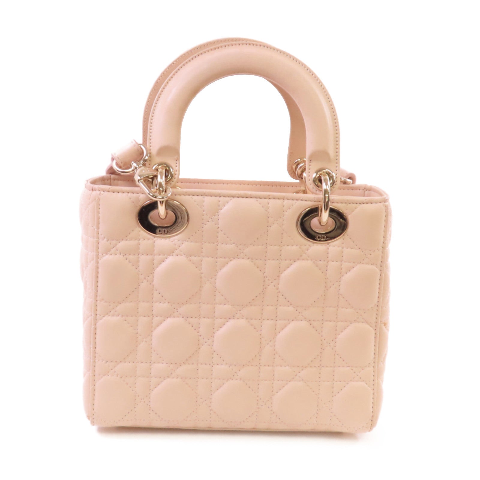Dior 羊皮皮革Lady Dior Way Shoulder Bag金扣手挽肩背兩用袋裸色