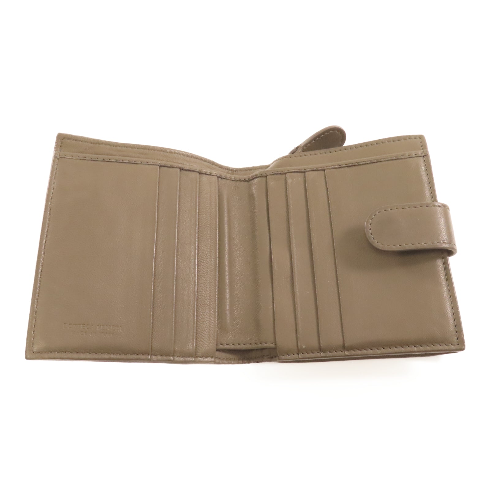 BOTTEGA VENETA 羊皮皮革Wallet銀扣錢包灰色