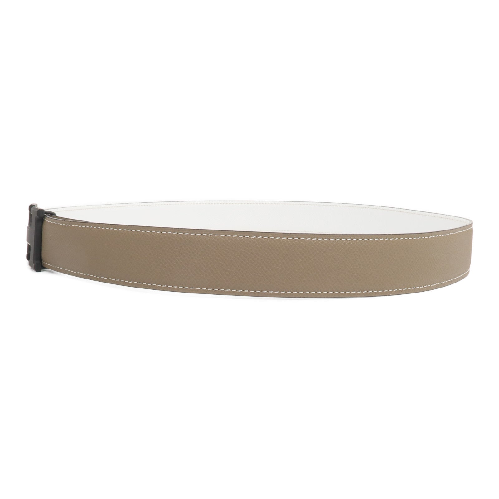 HERMES H Belt 90cm皮帶Etoupe/Blanc