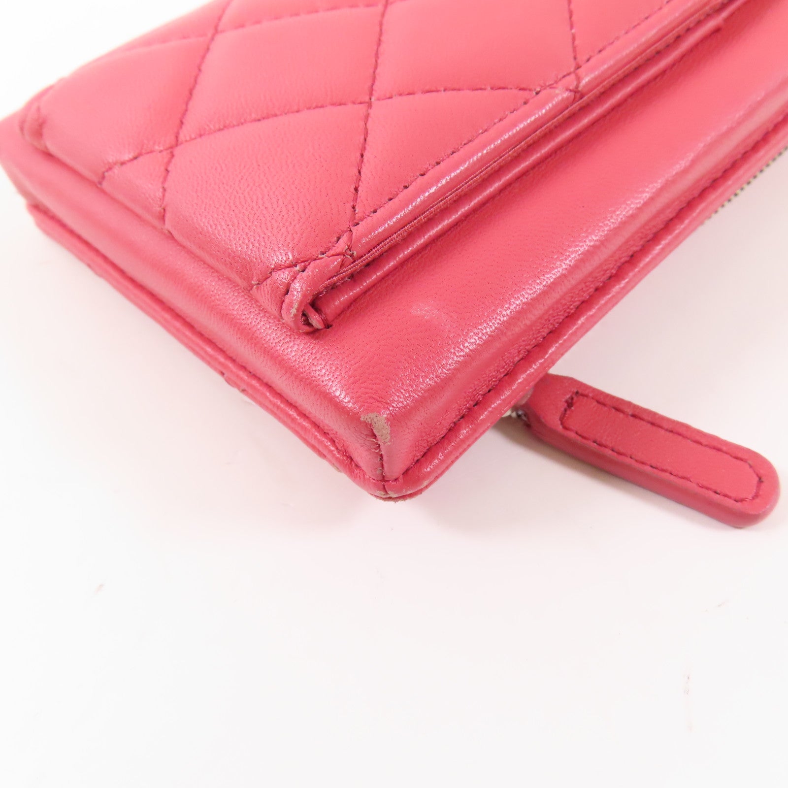CHANEL 羊皮皮革Phone Case銀扣鏈帶肩背袋