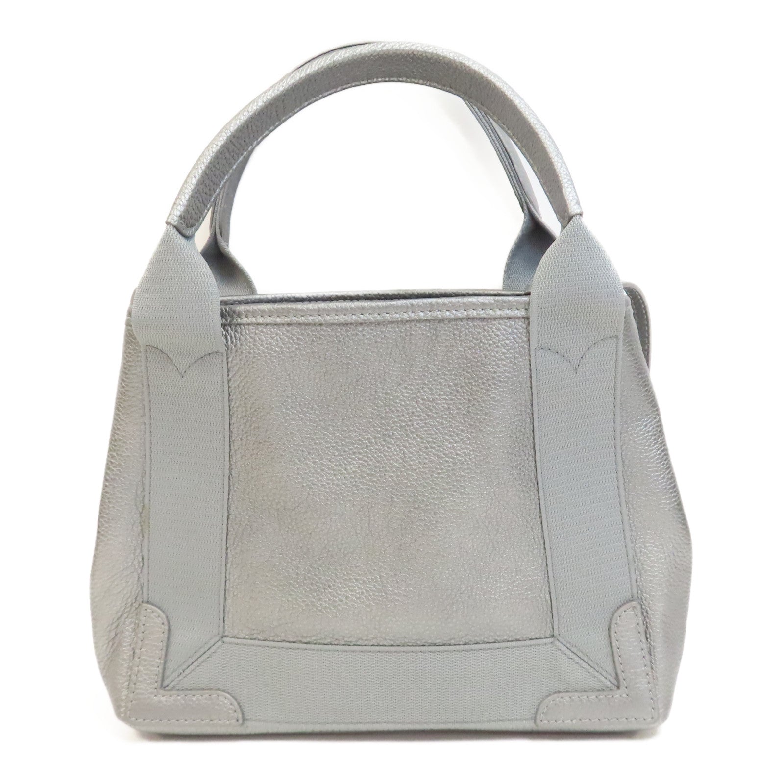 BALENCIAGA 牛皮皮革Cabas XS Bag手挽肩背兩用袋銀色