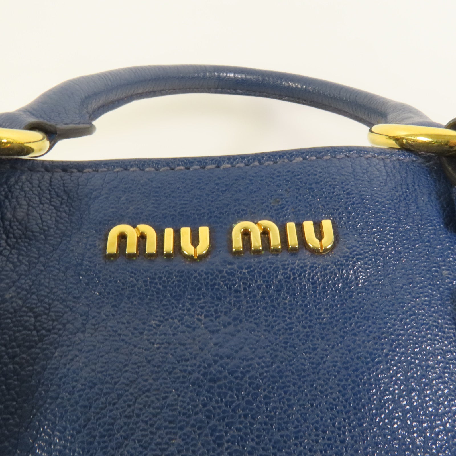 Miu Miu 【激減優惠】皮革2 Way Shoulder金扣手挽肩背兩用袋