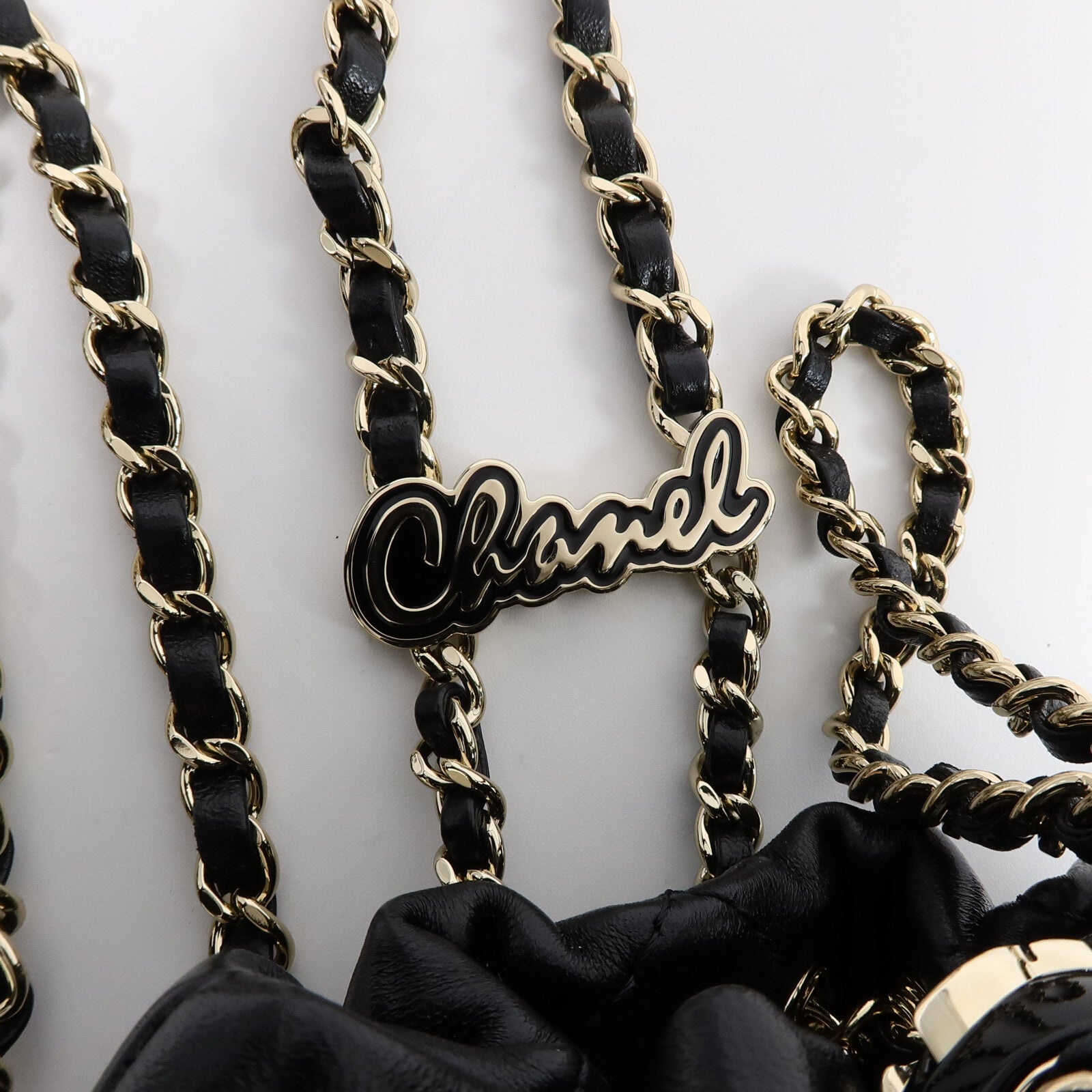 CHANEL 牛皮皮革Backpack鏈帶背包