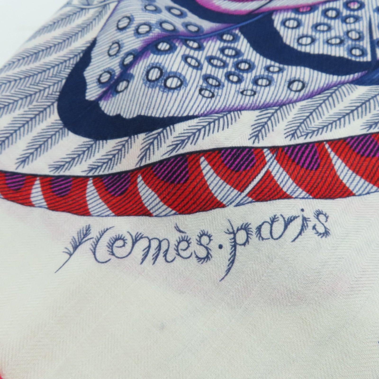 HERMES 【激減優惠】羊絨/絲質Scarf圍巾白色/紫色/紅色