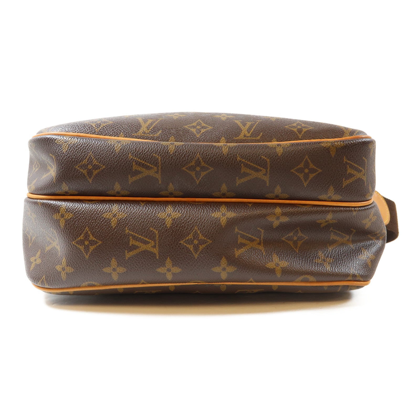 LOUIS VUITTON Monogram Reporter PM金扣肩背袋啡色