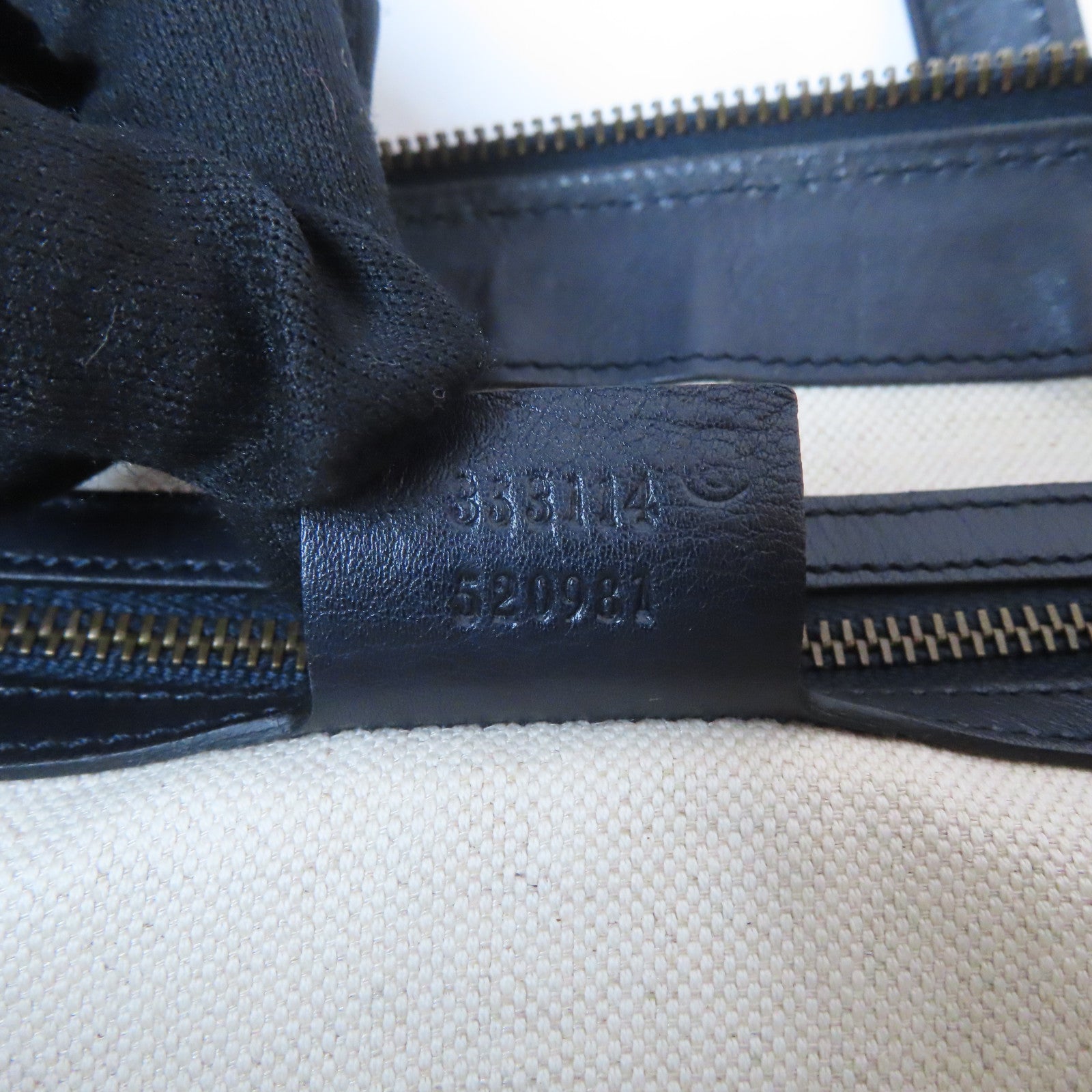 GUCCI 帆布Boston Bag金扣手挽肩背兩用袋啡色/深藍色