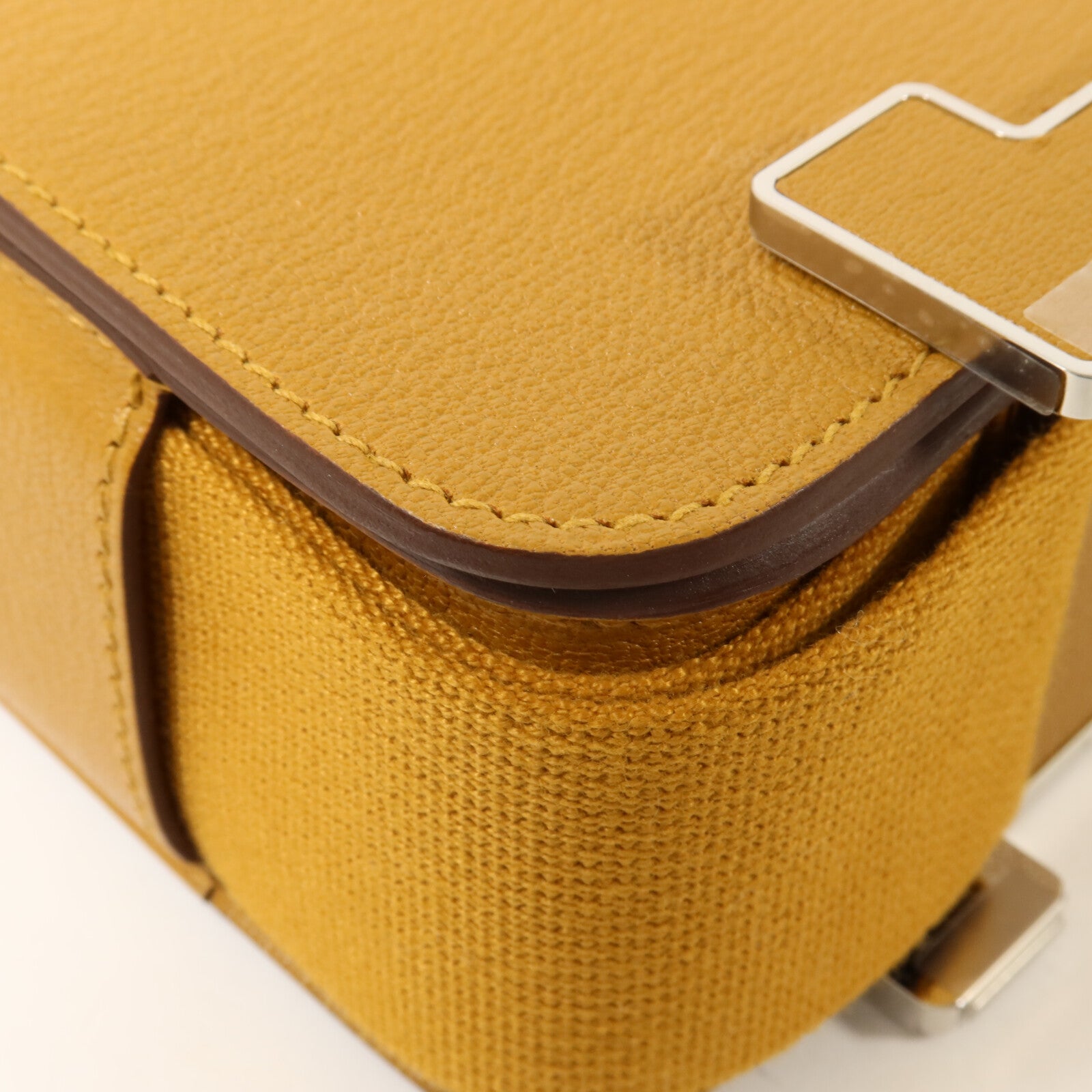 HERMES Chevre皮革Geta Bag肩背袋Caramel