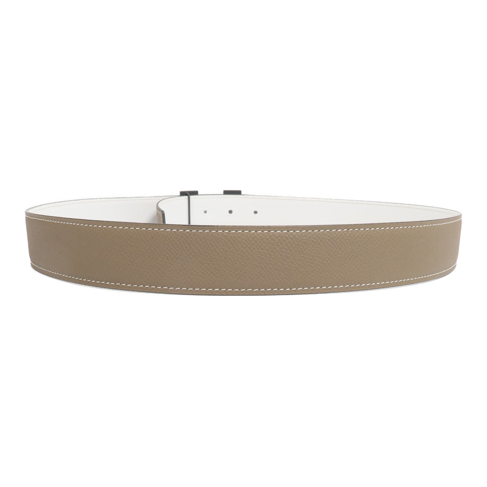 HERMES H Belt 90cm皮帶Etoupe/Blanc