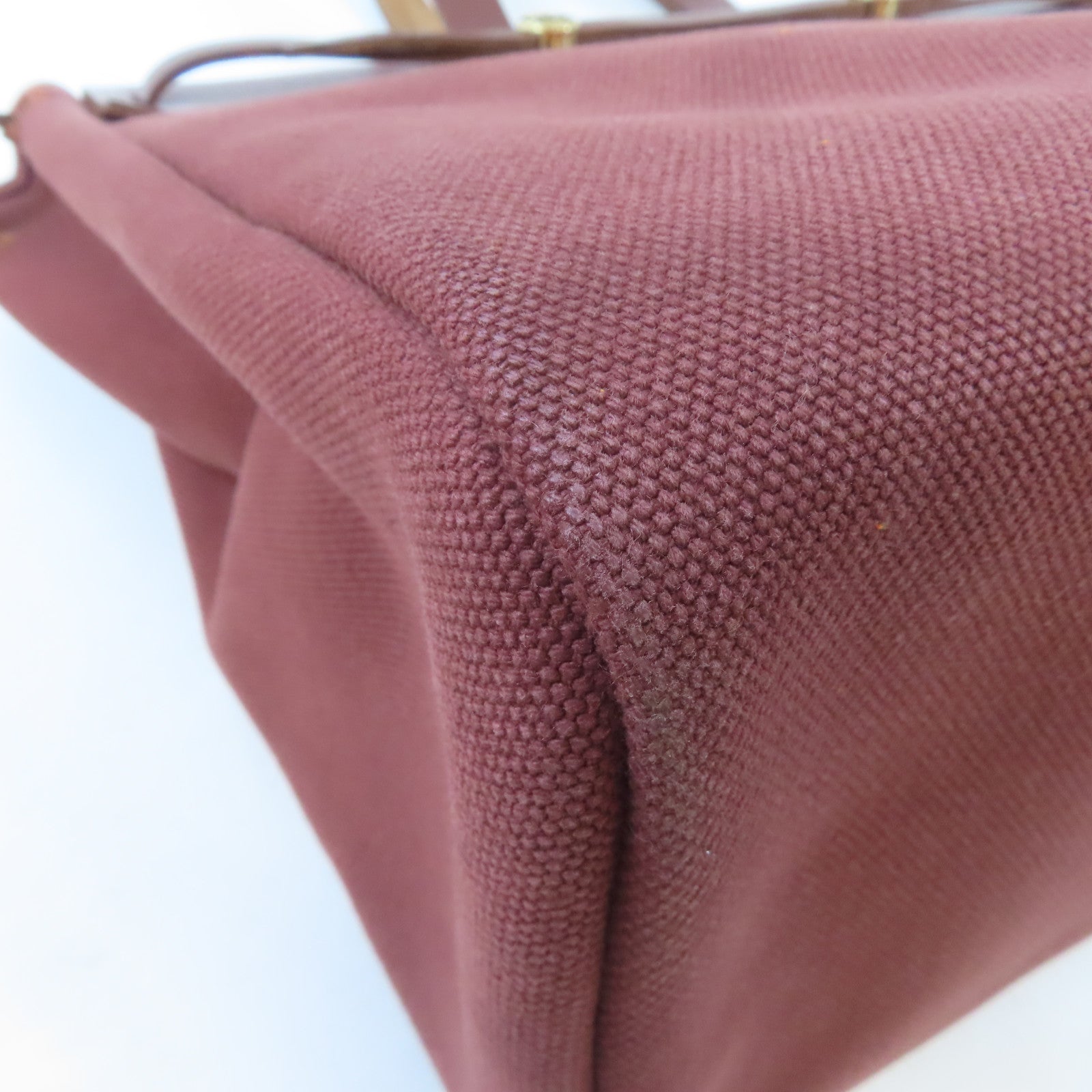 HERMES 帆布Herbag Cabas Toile金扣肩背袋啡色