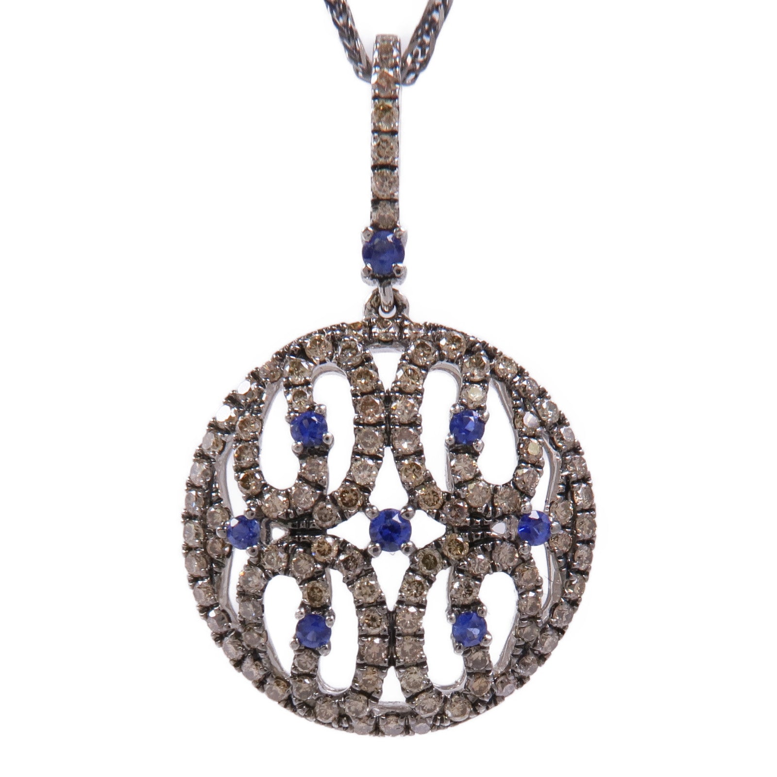 JEWELRY 【激減優惠】18K白金Sapphire/Diamond Necklace藍寶石/鑽石項鍊