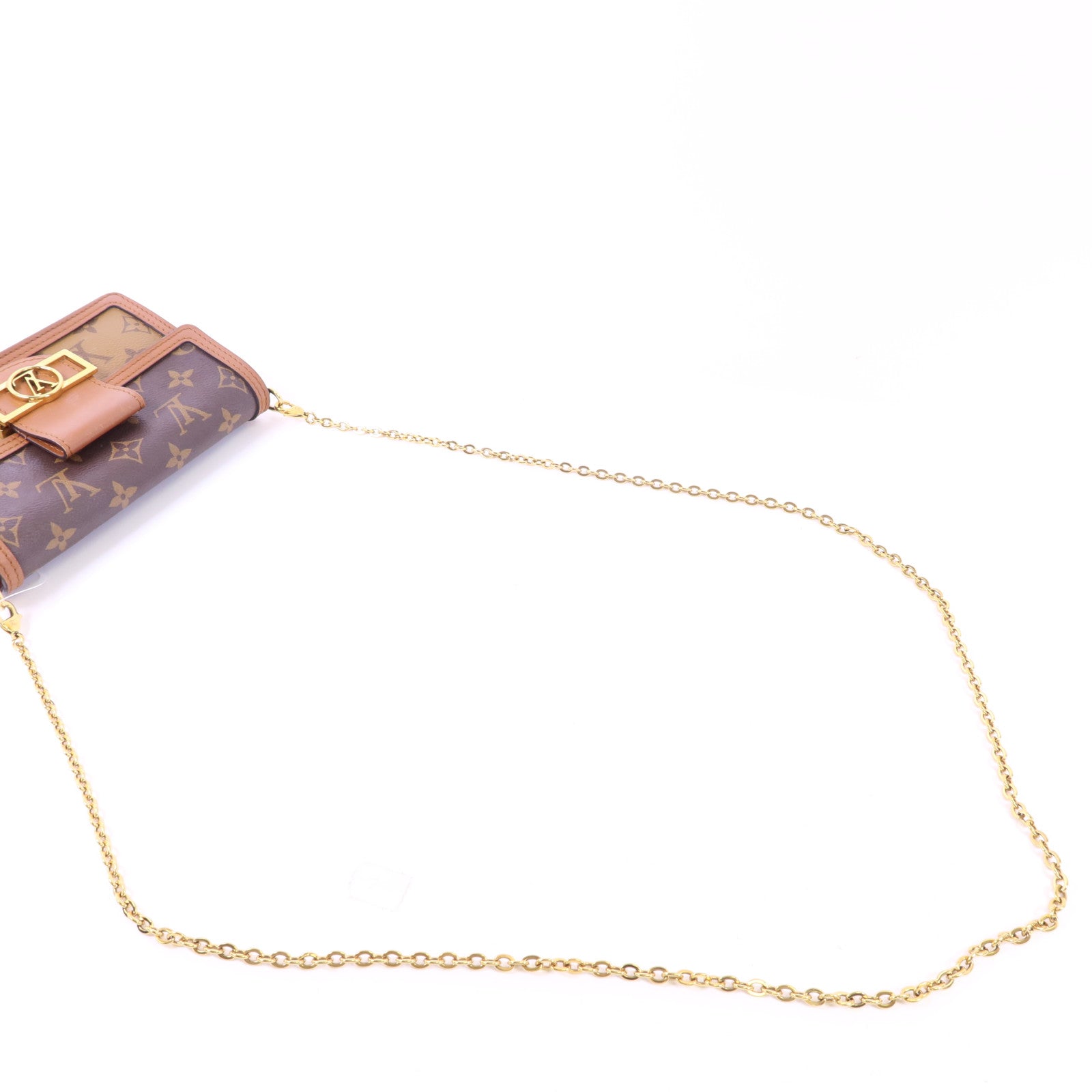 LOUIS VUITTON Monogram Reverse Dauphine金扣肩背袋