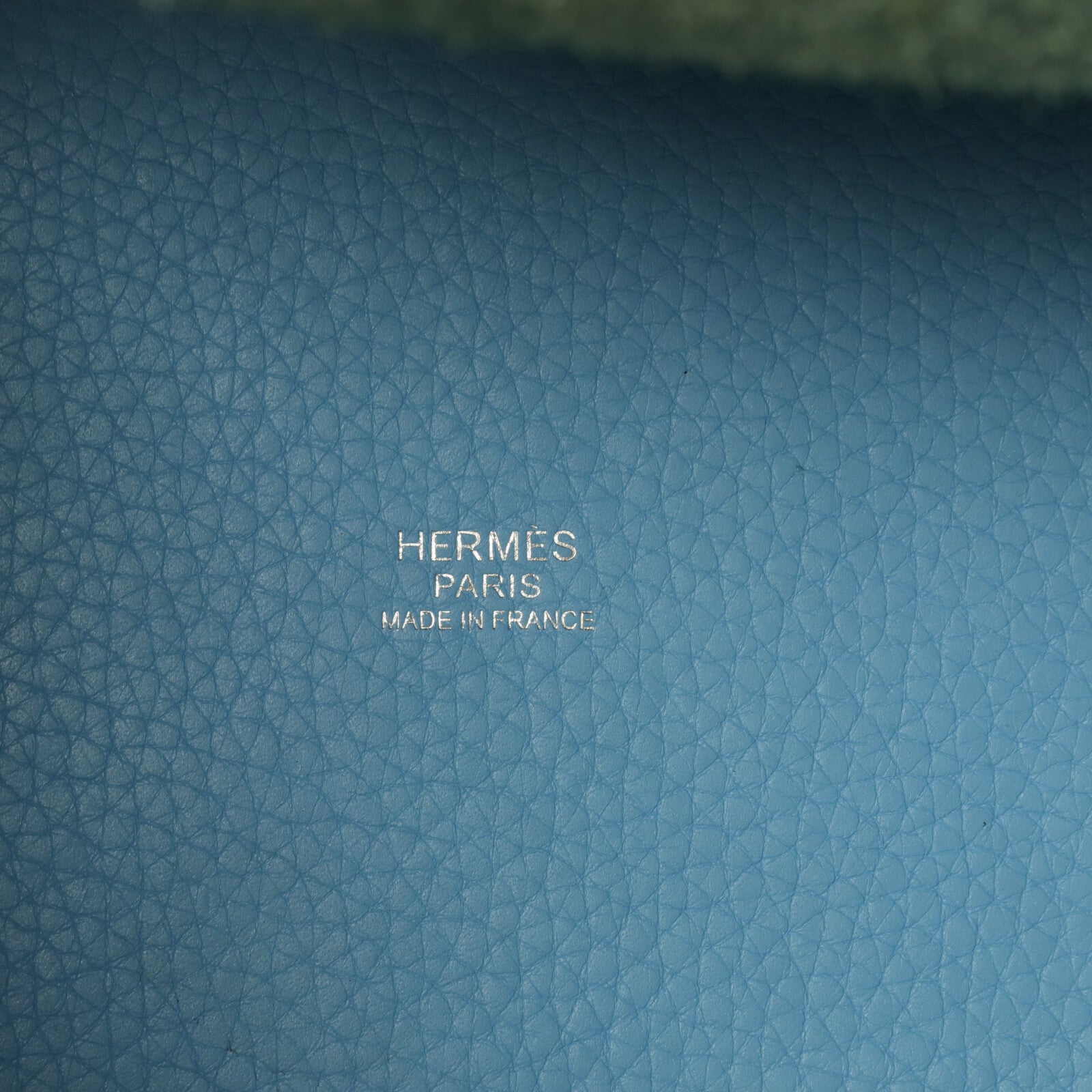 HERMES Clemence皮革Picotin PM手挽袋Bleu Du Nord