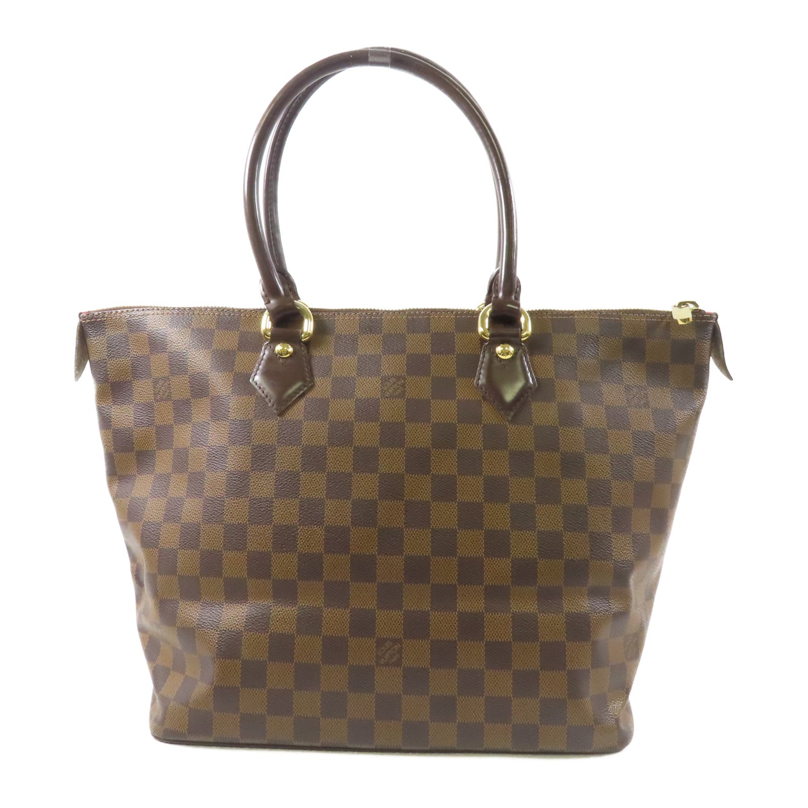 LOUIS VUITTON 【激減優惠】Damier Saleya MM金扣肩背袋/手挽袋棕色