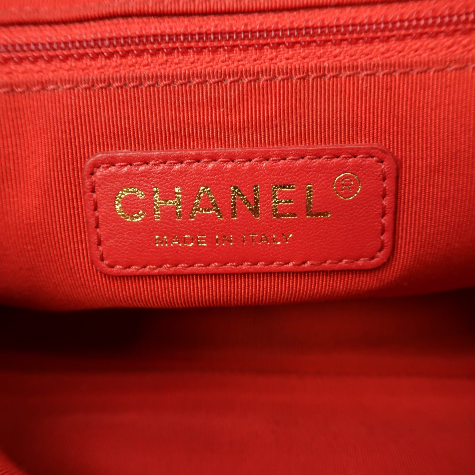 CHANEL 【激減優惠】帆布Chain Shoulder Bag金扣鏈帶肩背袋深藍色/米色