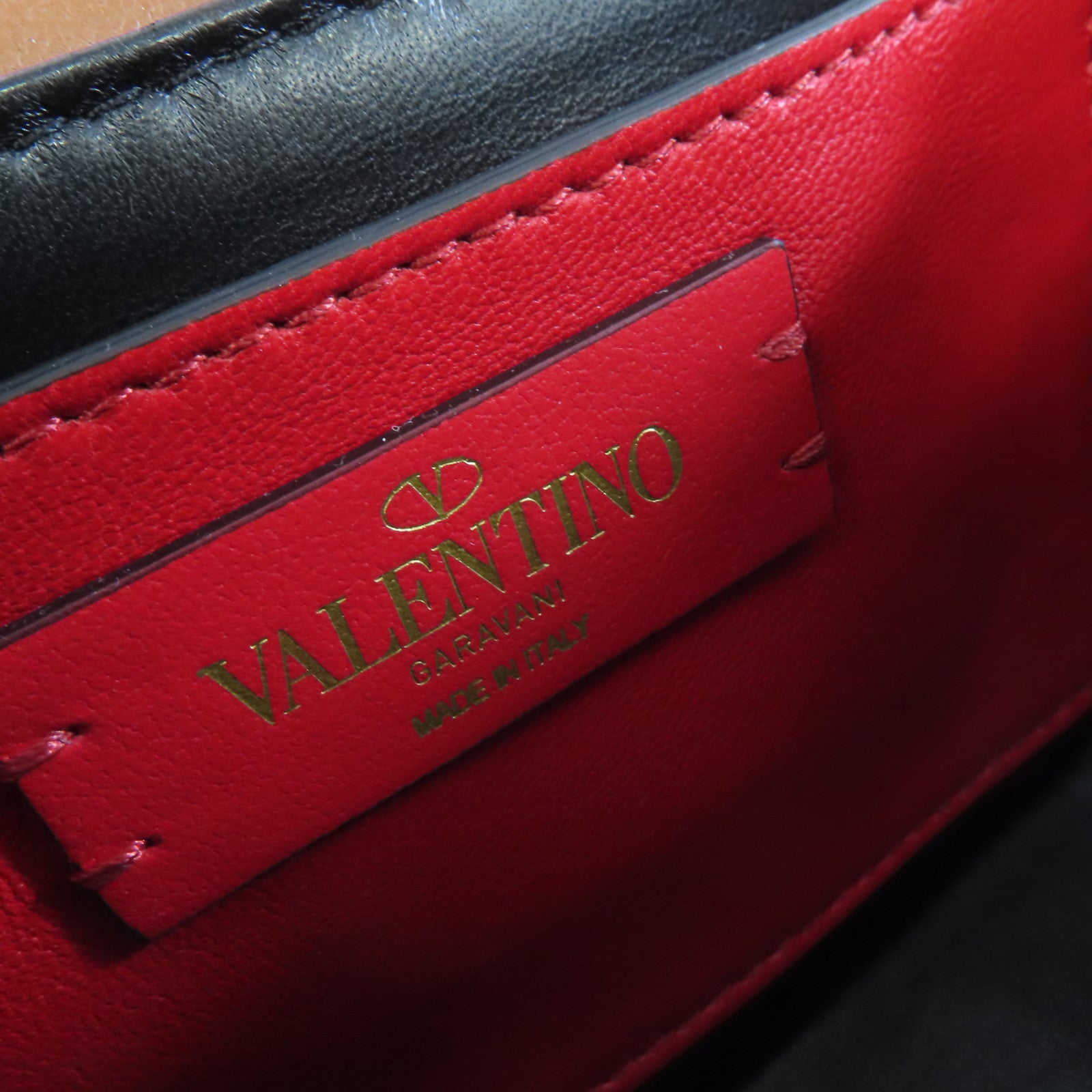 Valentino 【激減優惠】牛皮皮革Shoulder Bag金扣肩背袋啡色