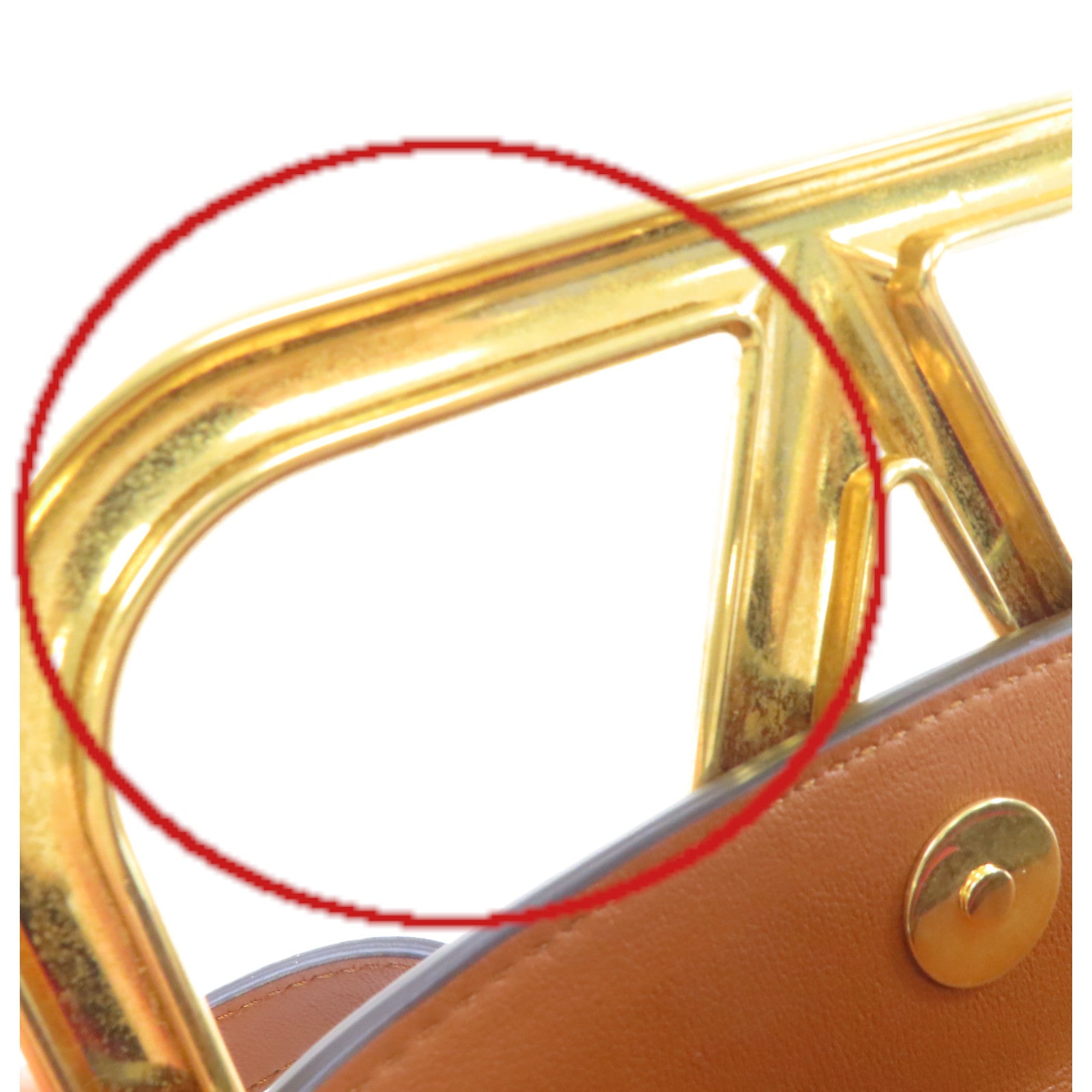 Valentino 【激減優惠】牛皮皮革Shoulder Bag金扣肩背袋啡色