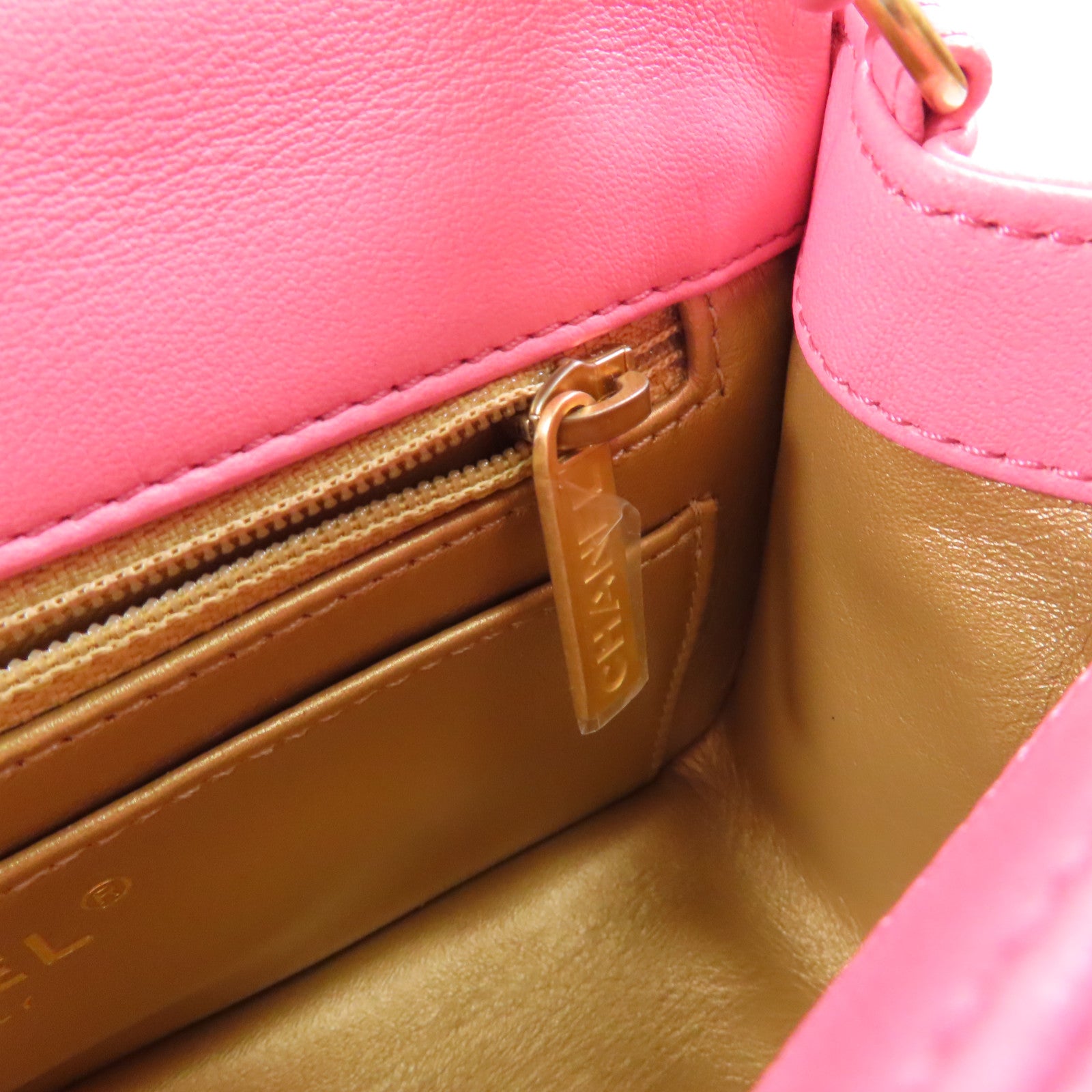 CHANEL CC GHW Classic 20 Chain Shoulder Bag Lambskin Leather AS1787 Pink